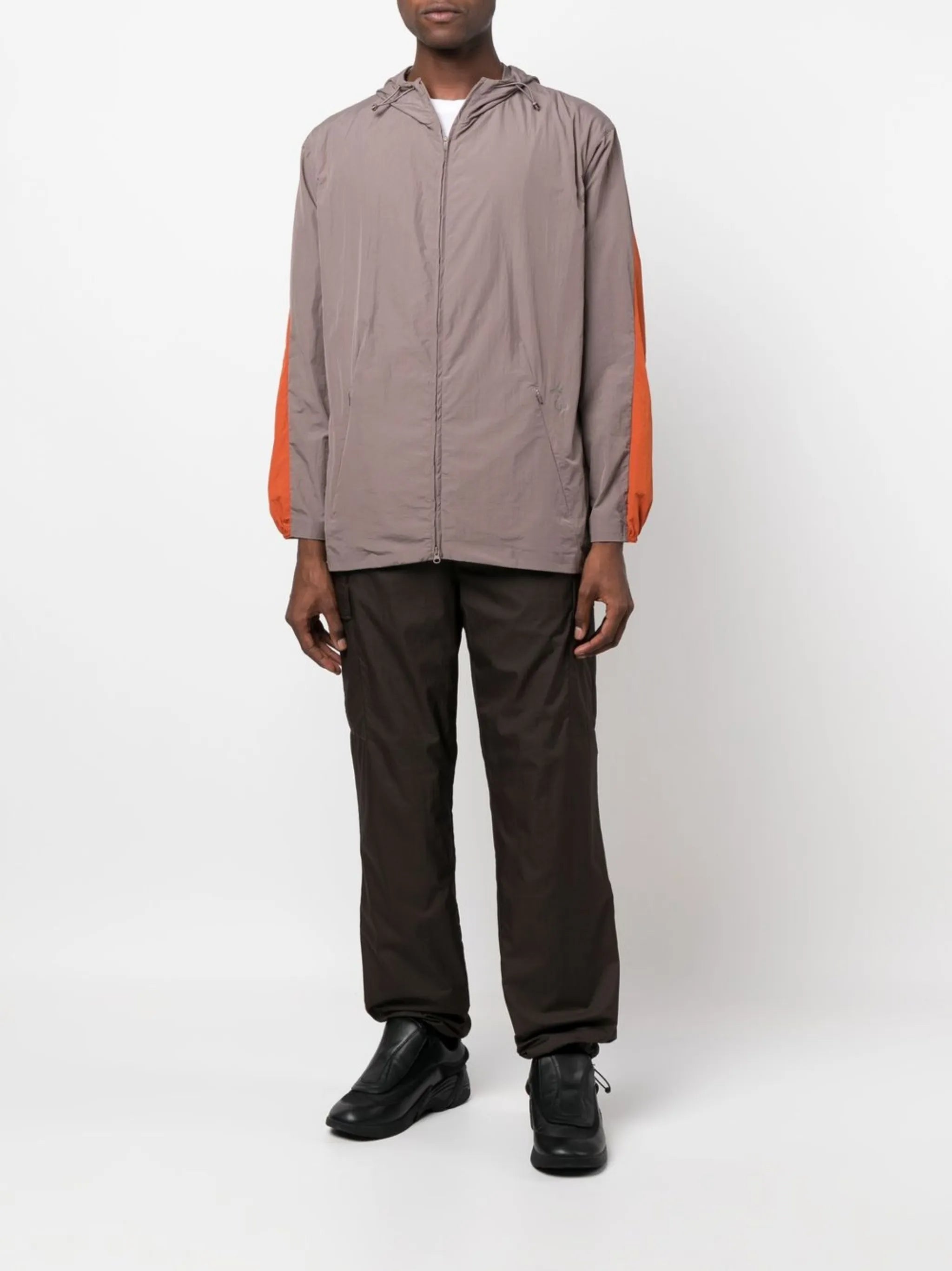 colour-block hooded jacket