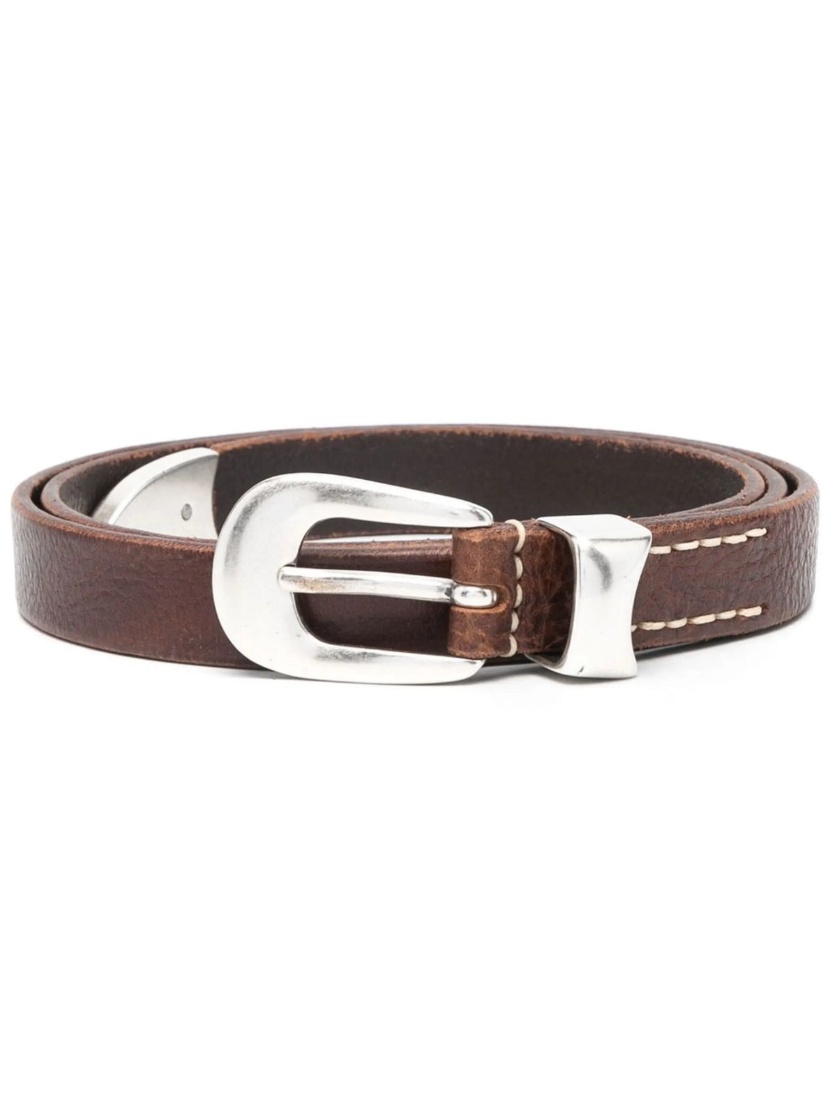 2 CM leather metal-tip belt