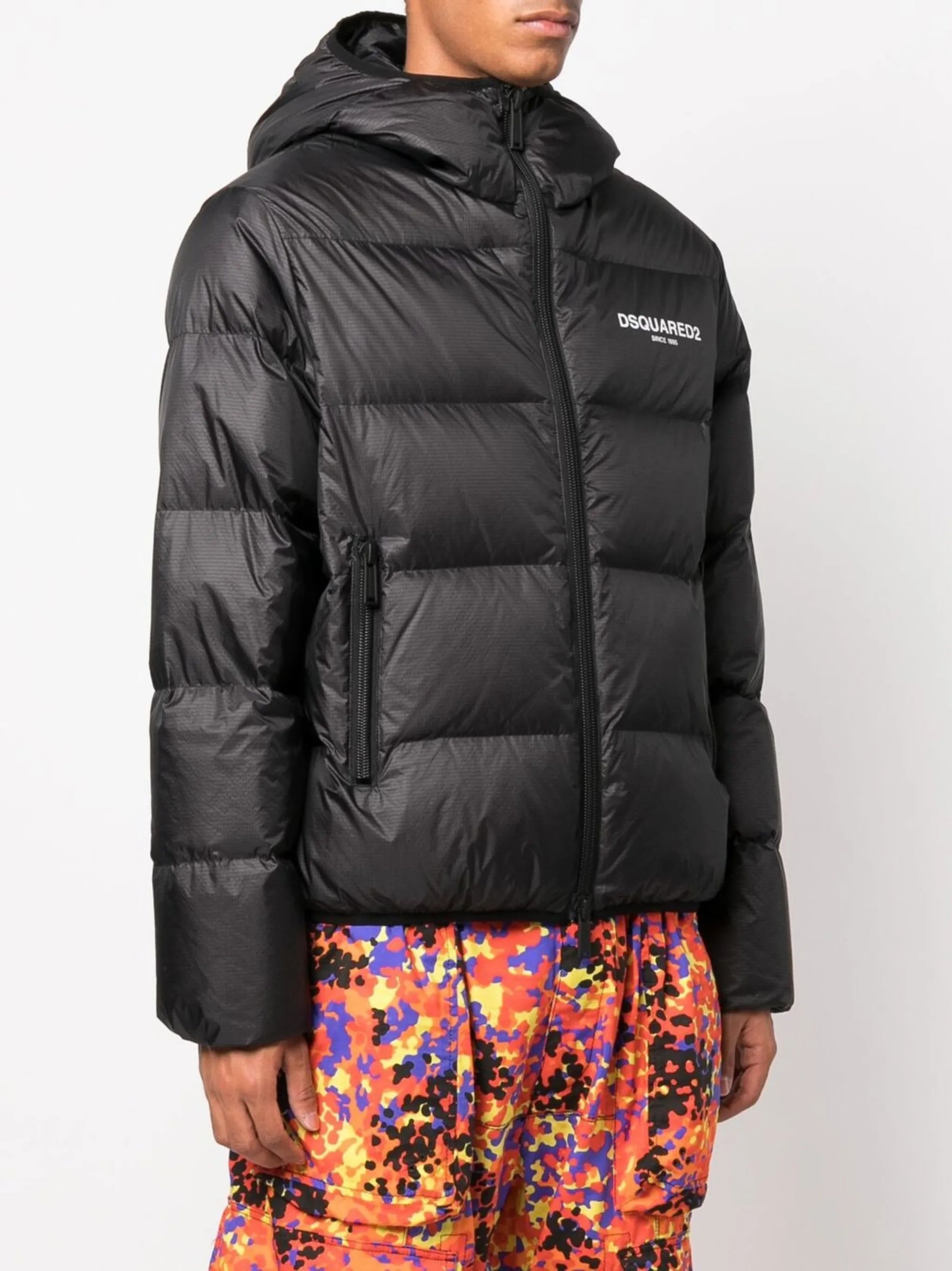 logo-print padded jacket