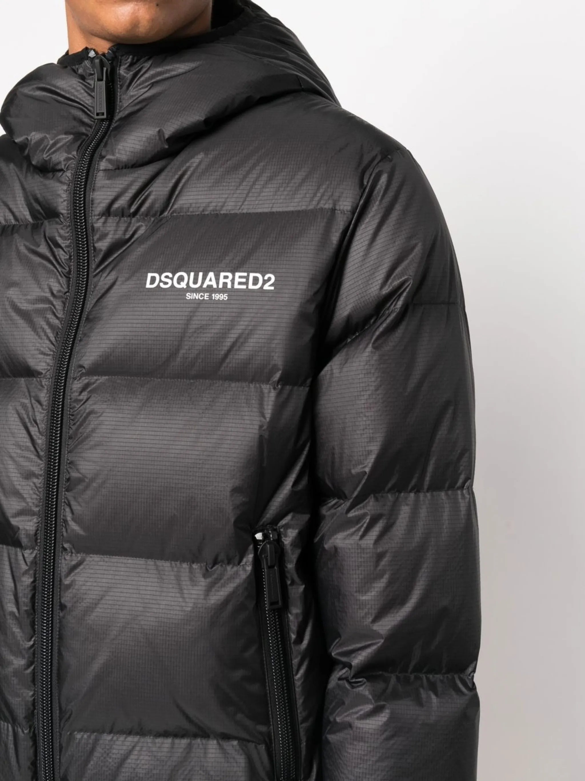 logo-print padded jacket