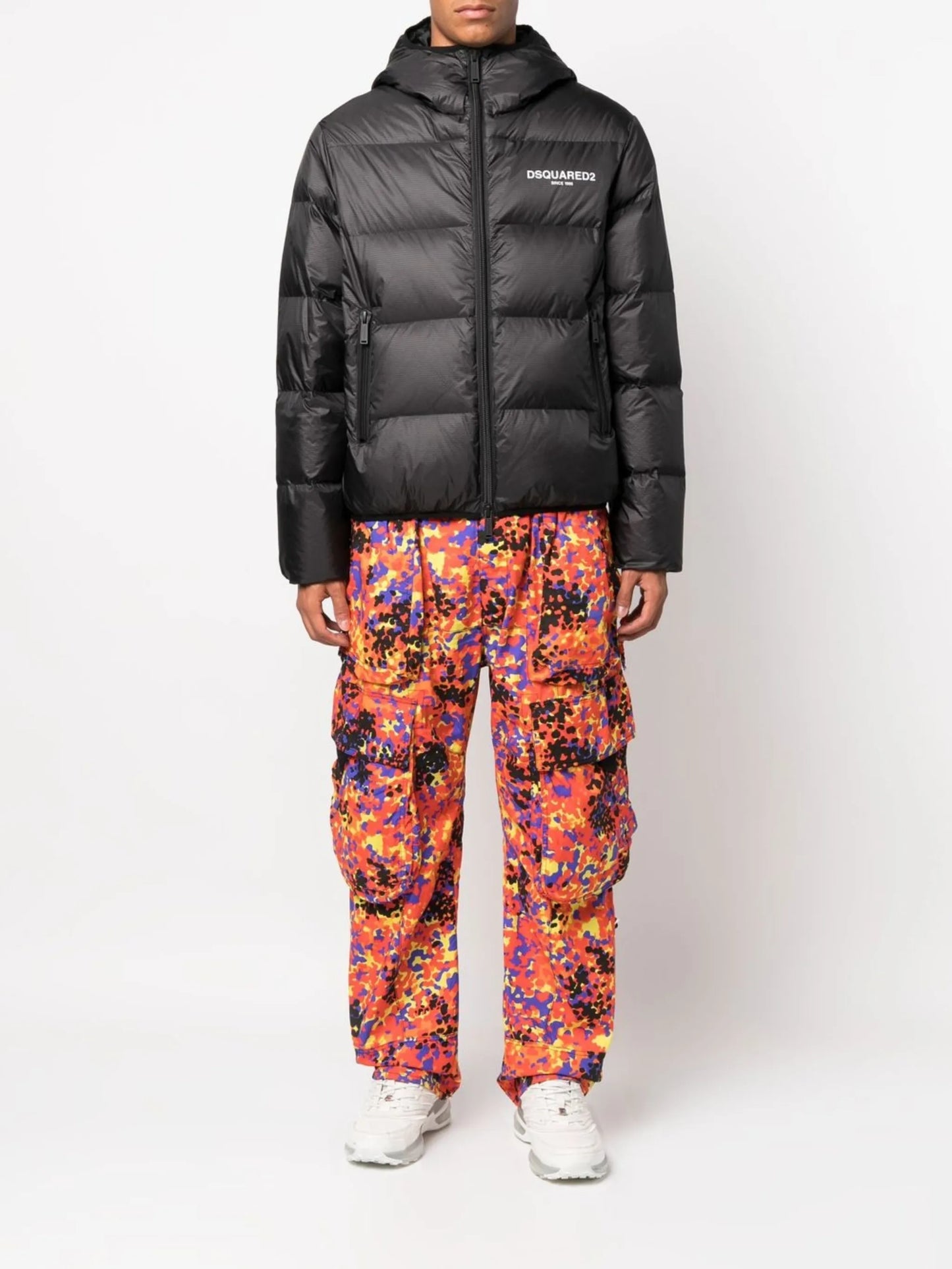 logo-print padded jacket