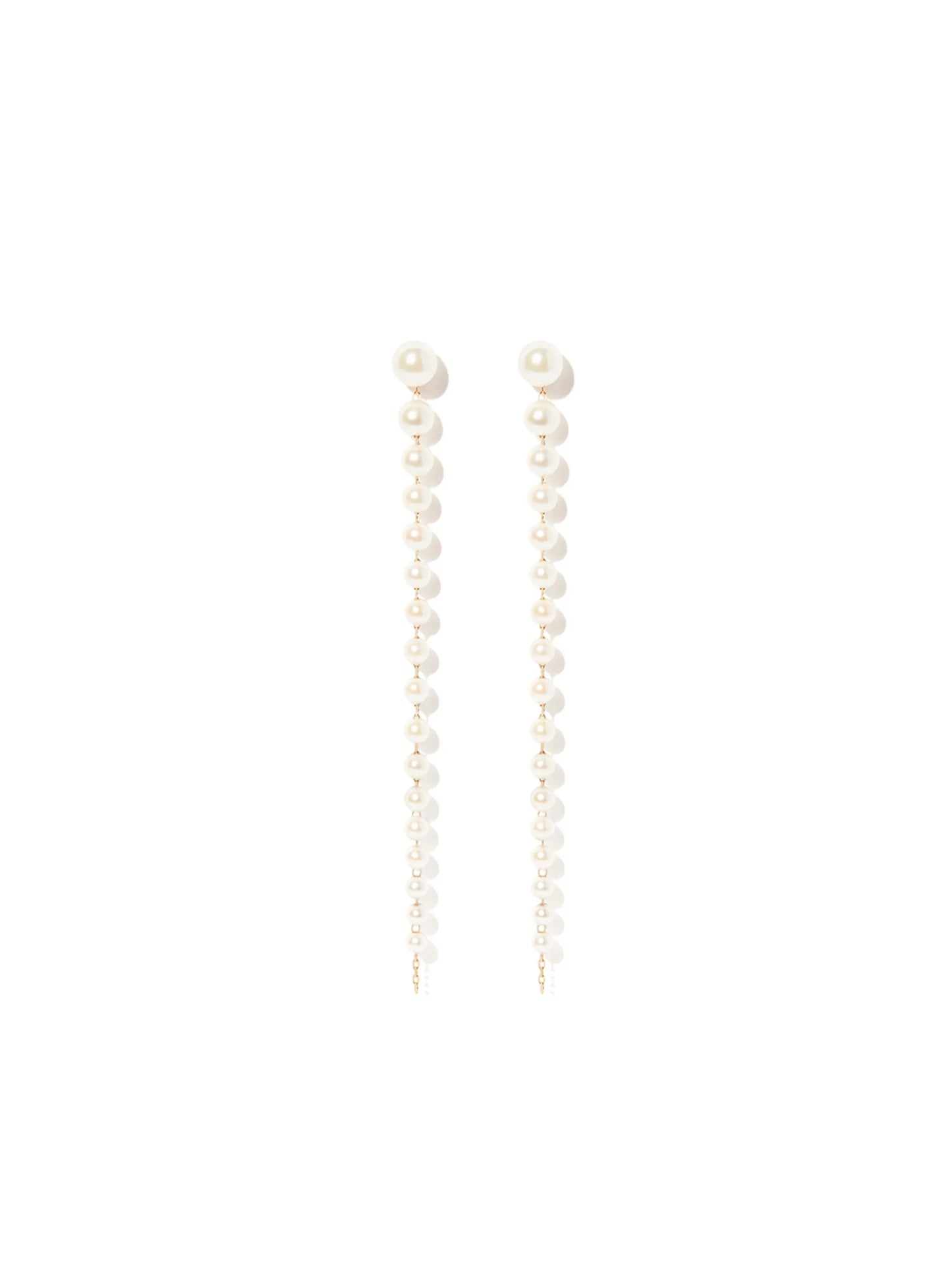 14kt yellow gold Cascading pearl drop earring