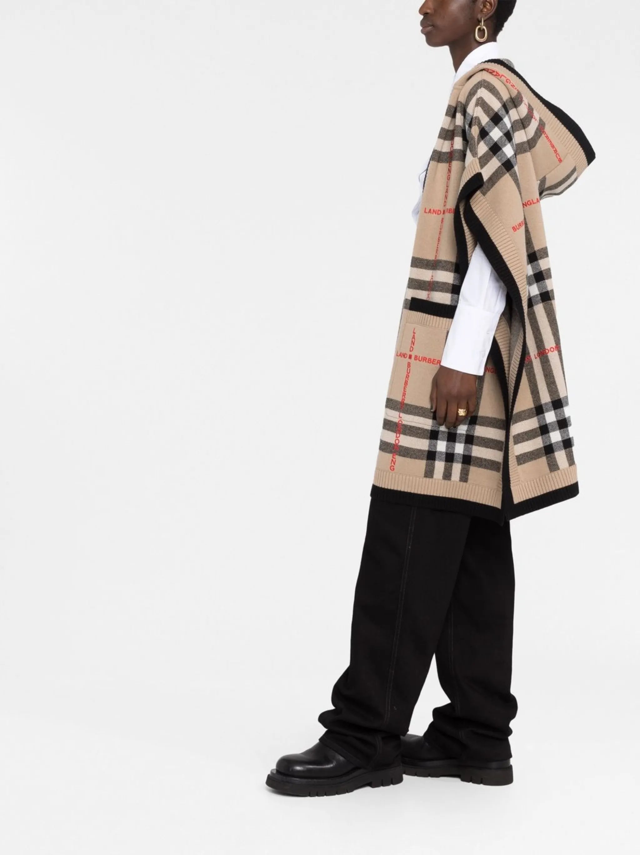 Vintage Check hooded cardi-coat