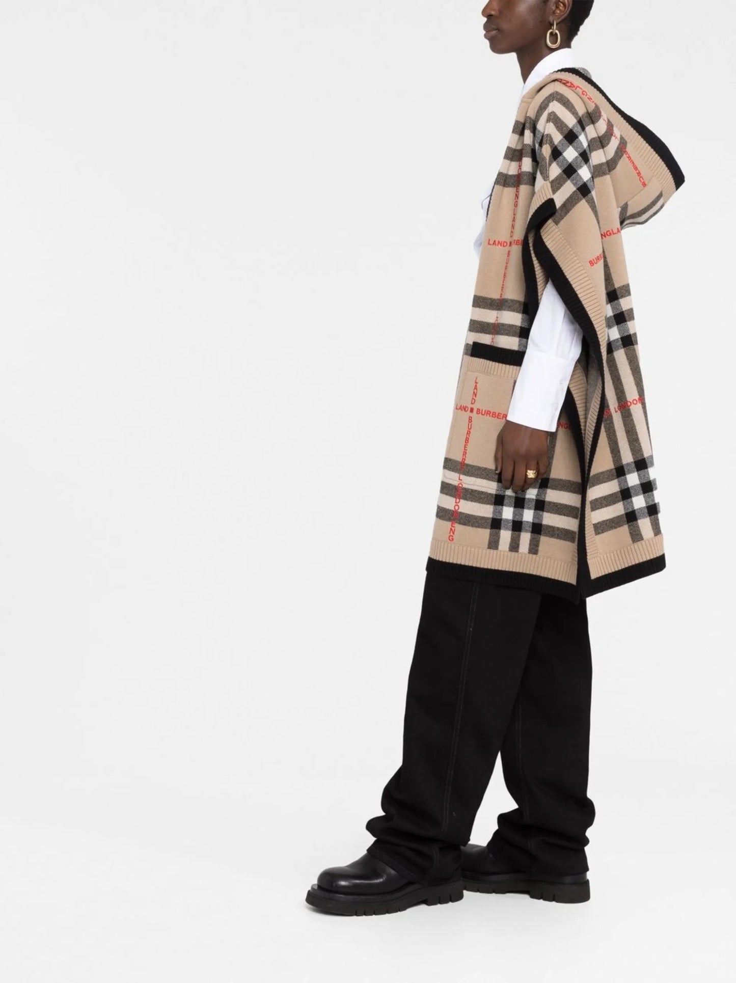 Vintage Check hooded cardi-coat