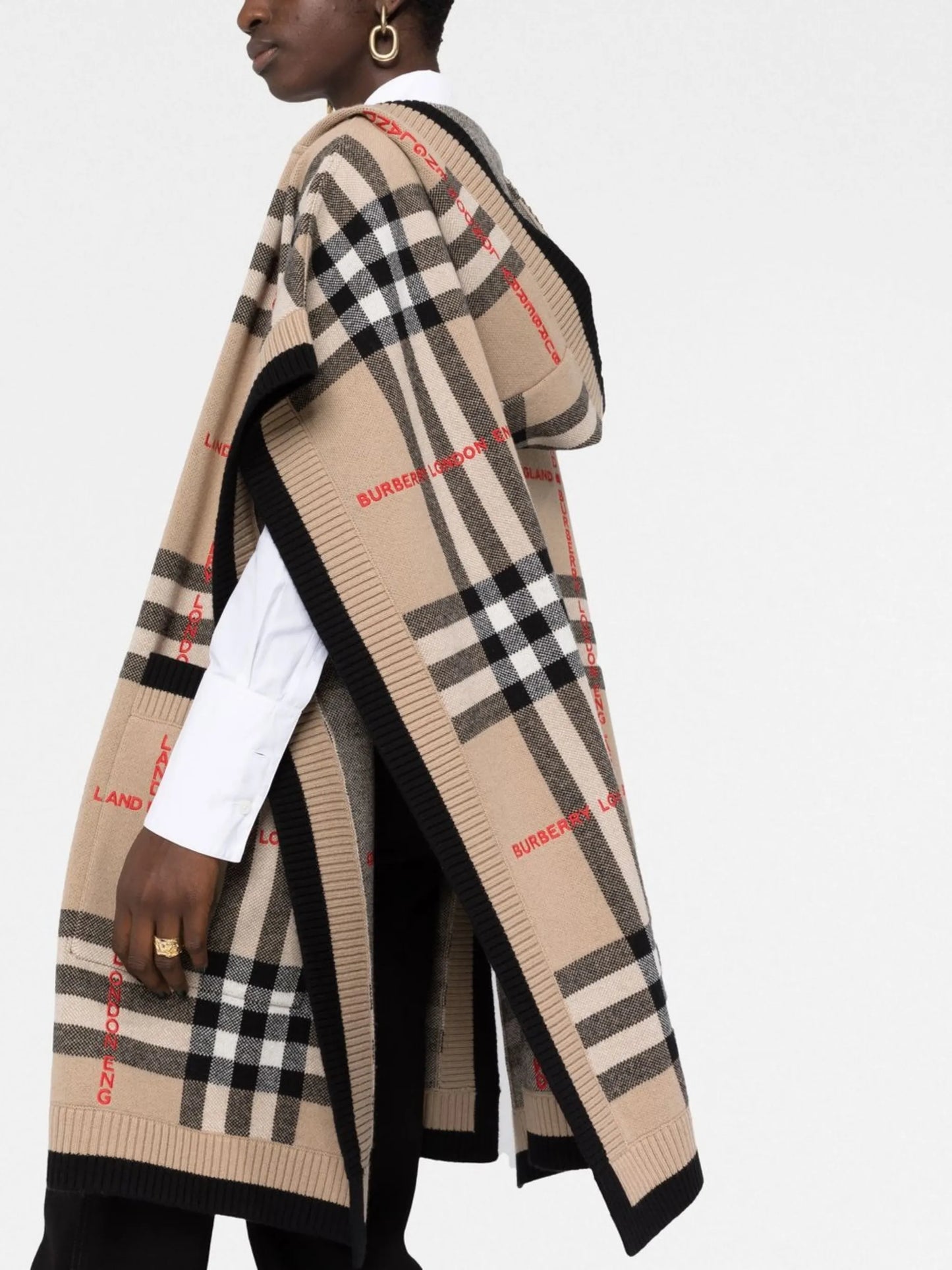 Vintage Check hooded cardi-coat