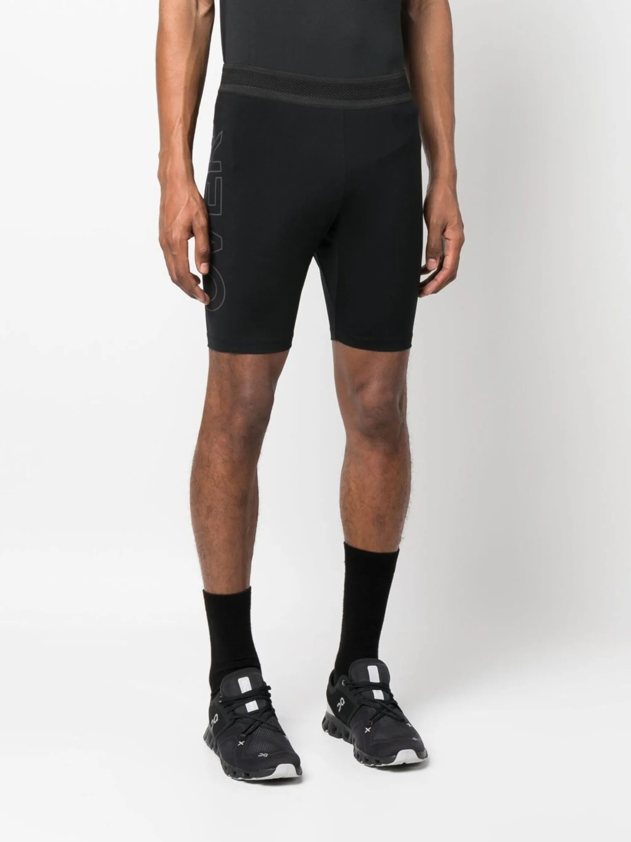 logo-print cycling short