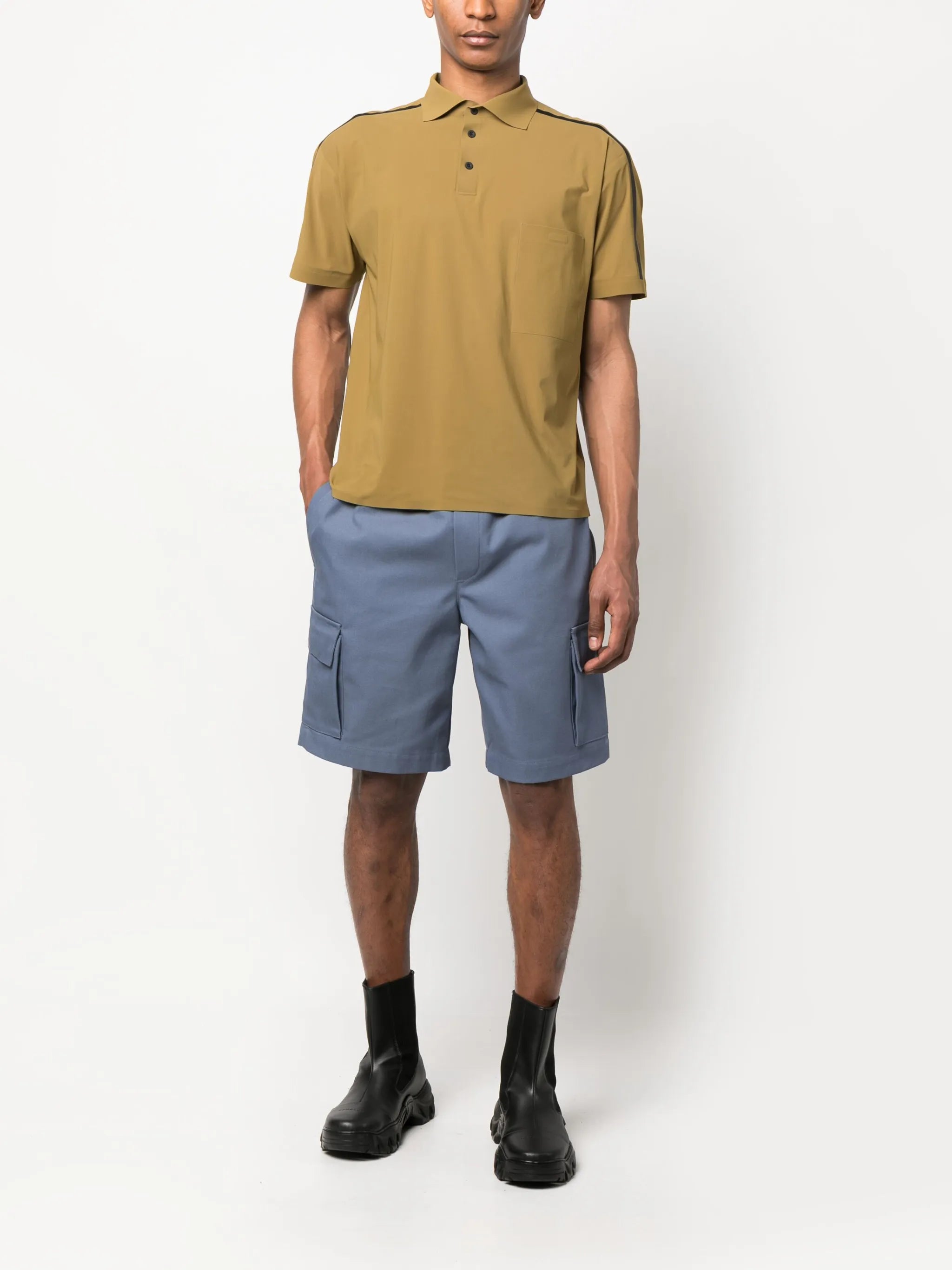 stripe-detail polo shirt