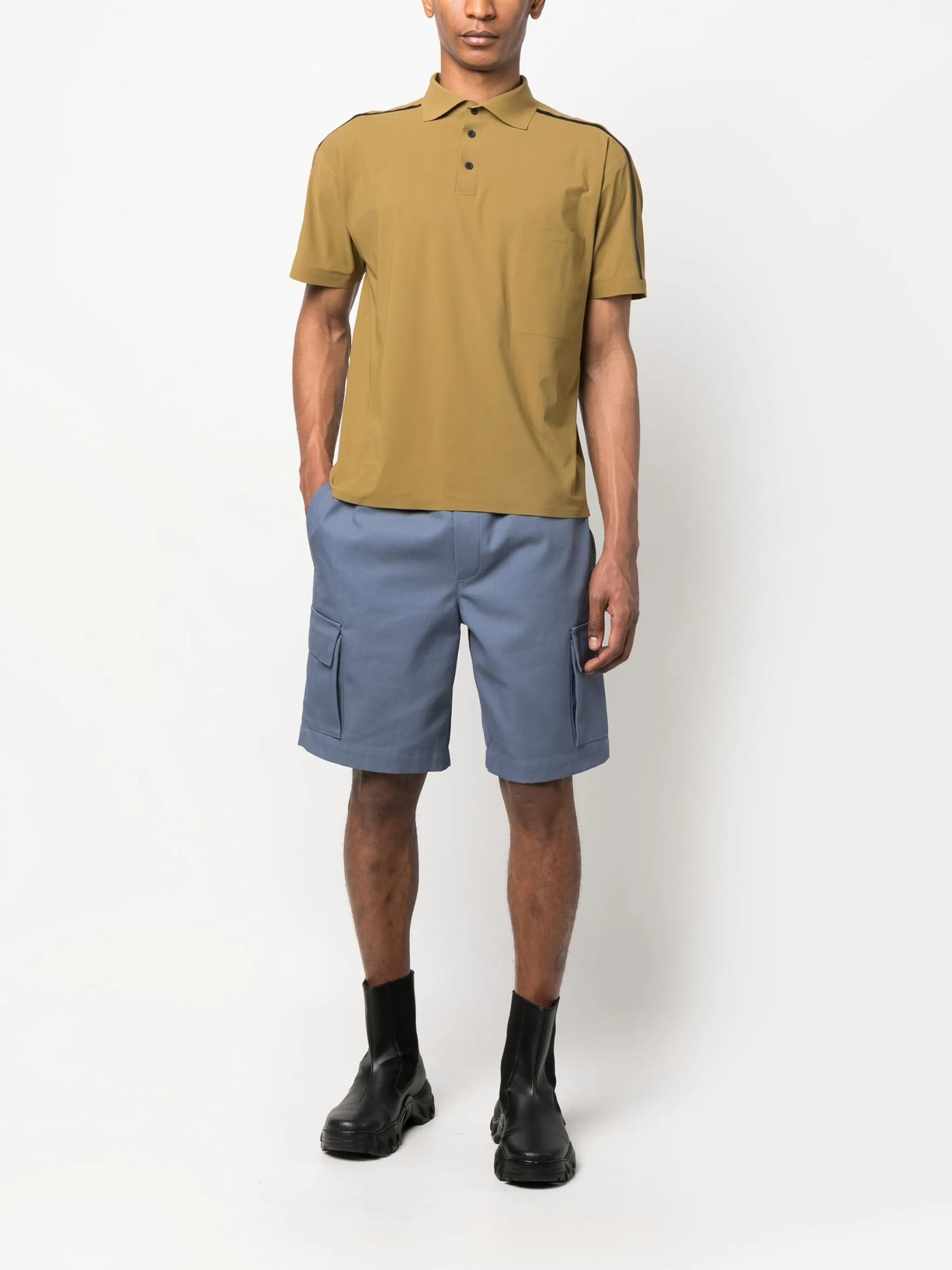 stripe-detail polo shirt