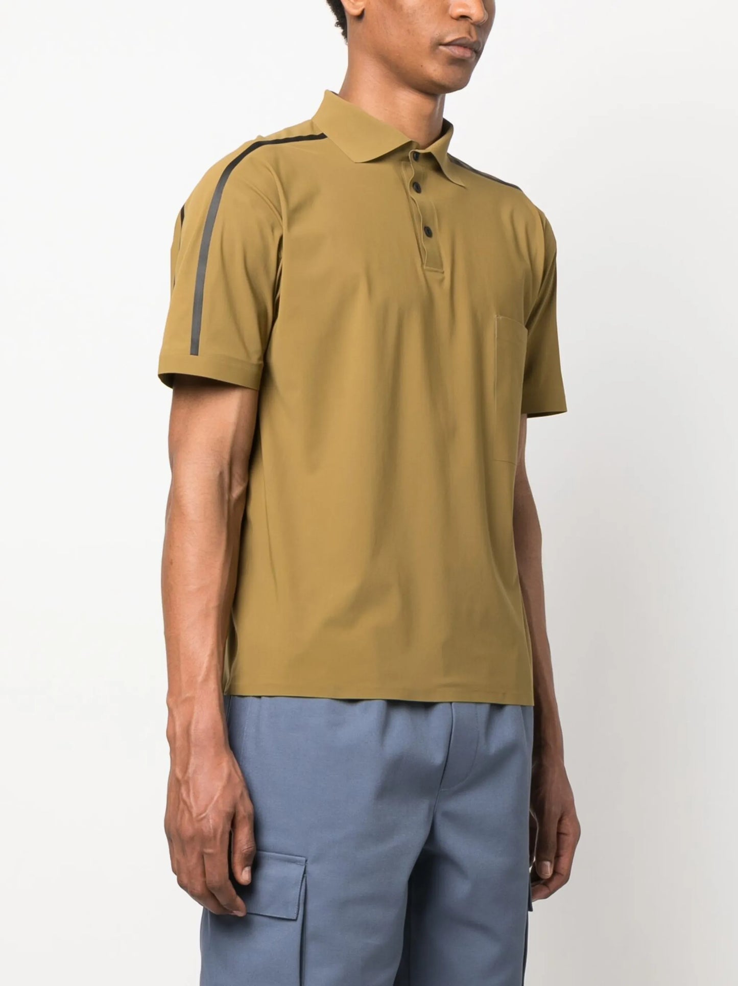 stripe-detail polo shirt