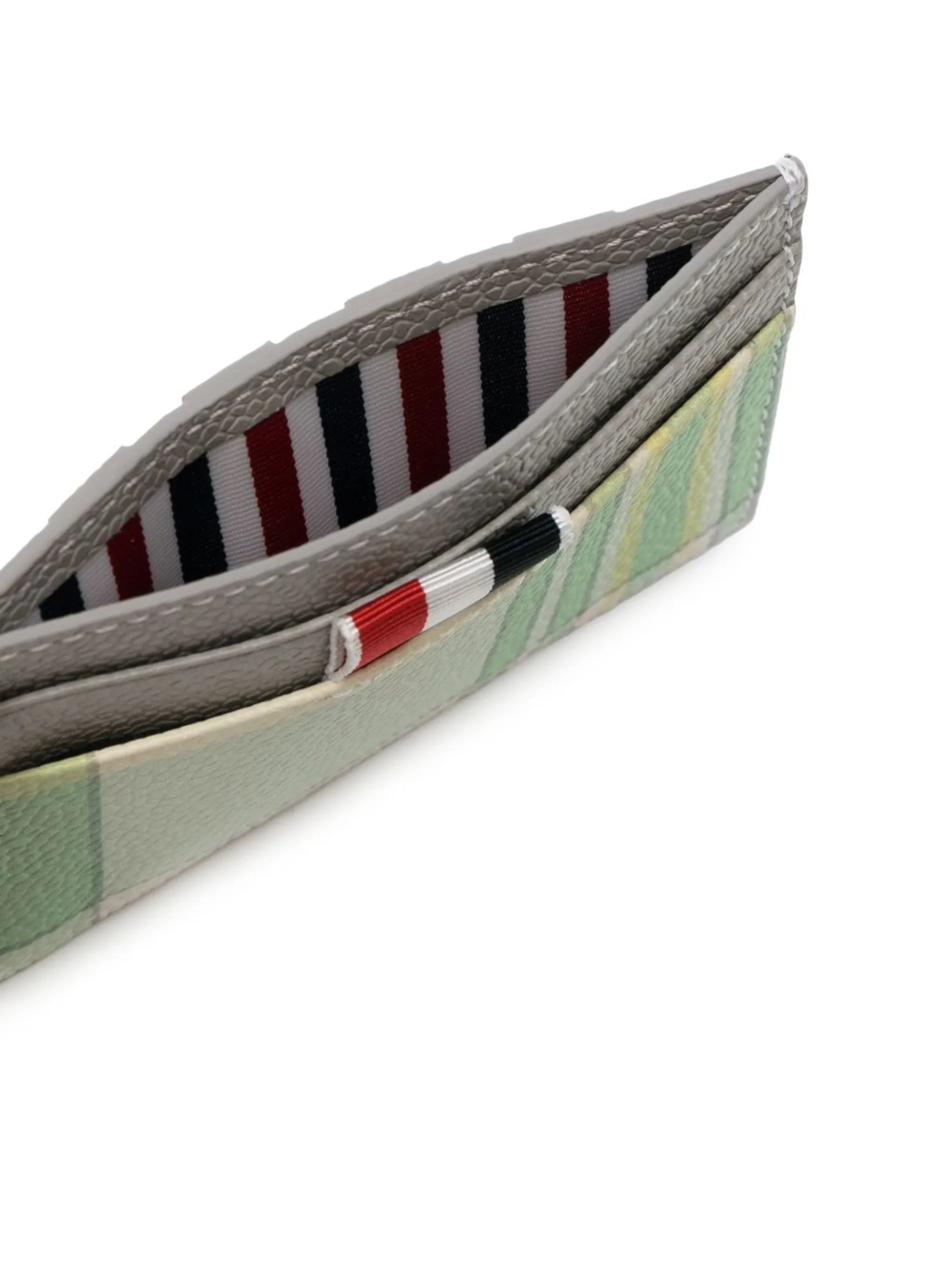 leather striped cardholder