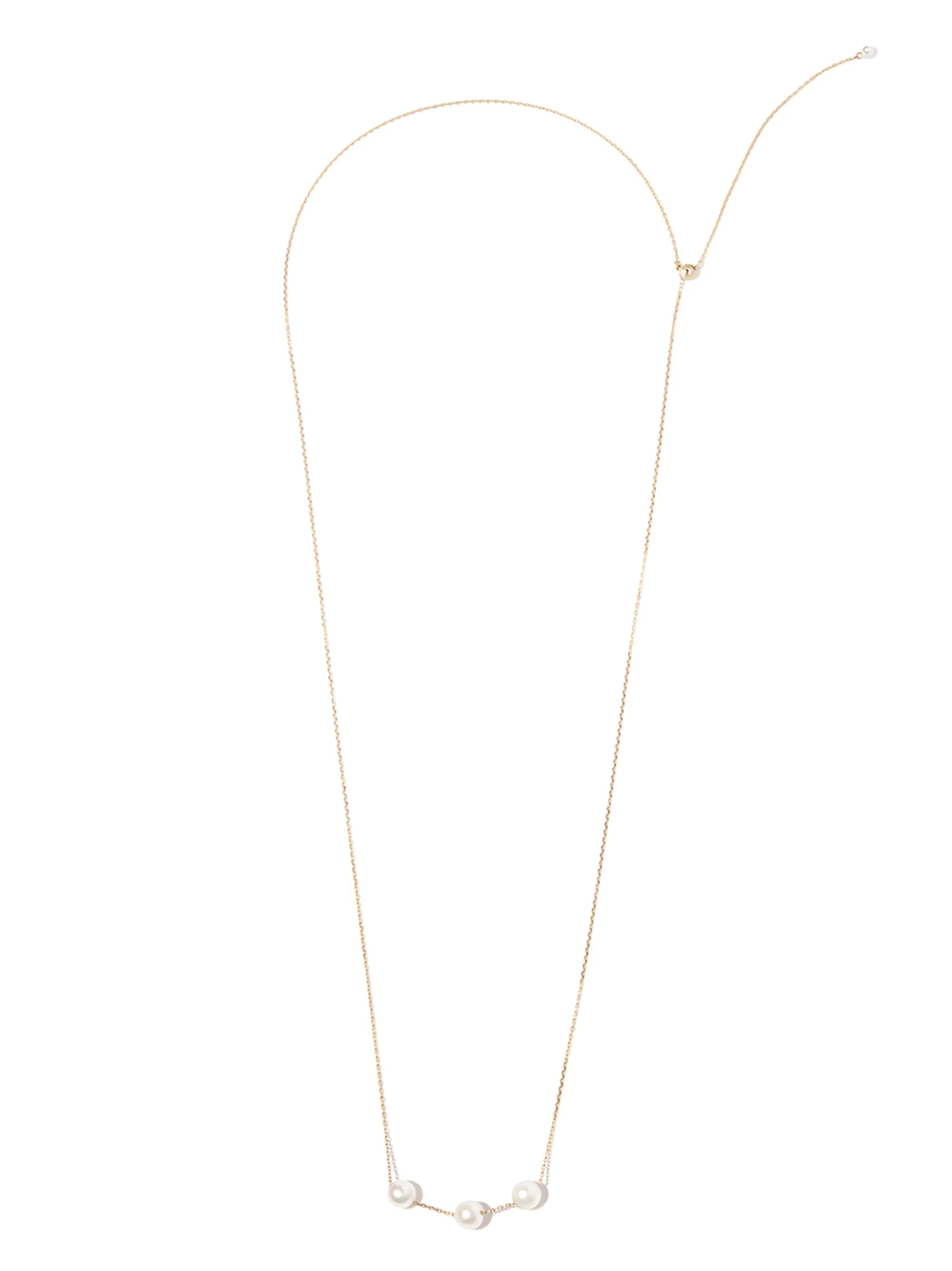 14kt yellow gold pearl necklace