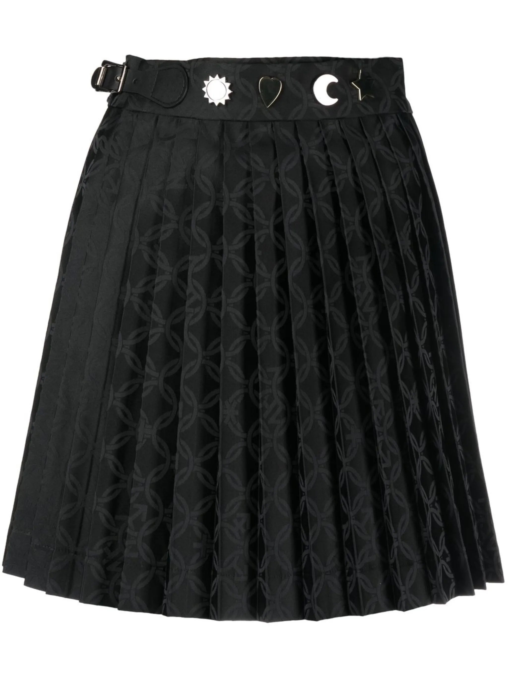patterned-jacquard pleated kilt