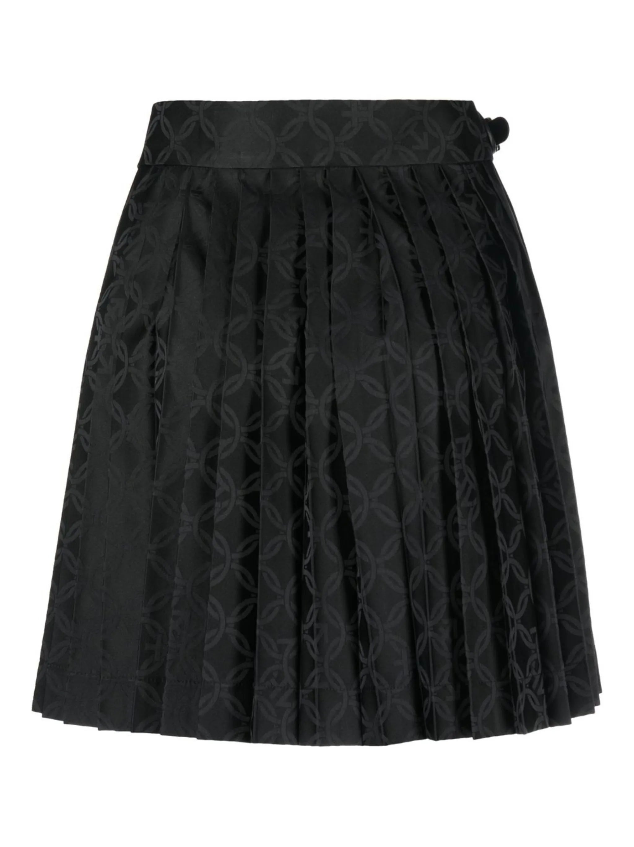 patterned-jacquard pleated kilt