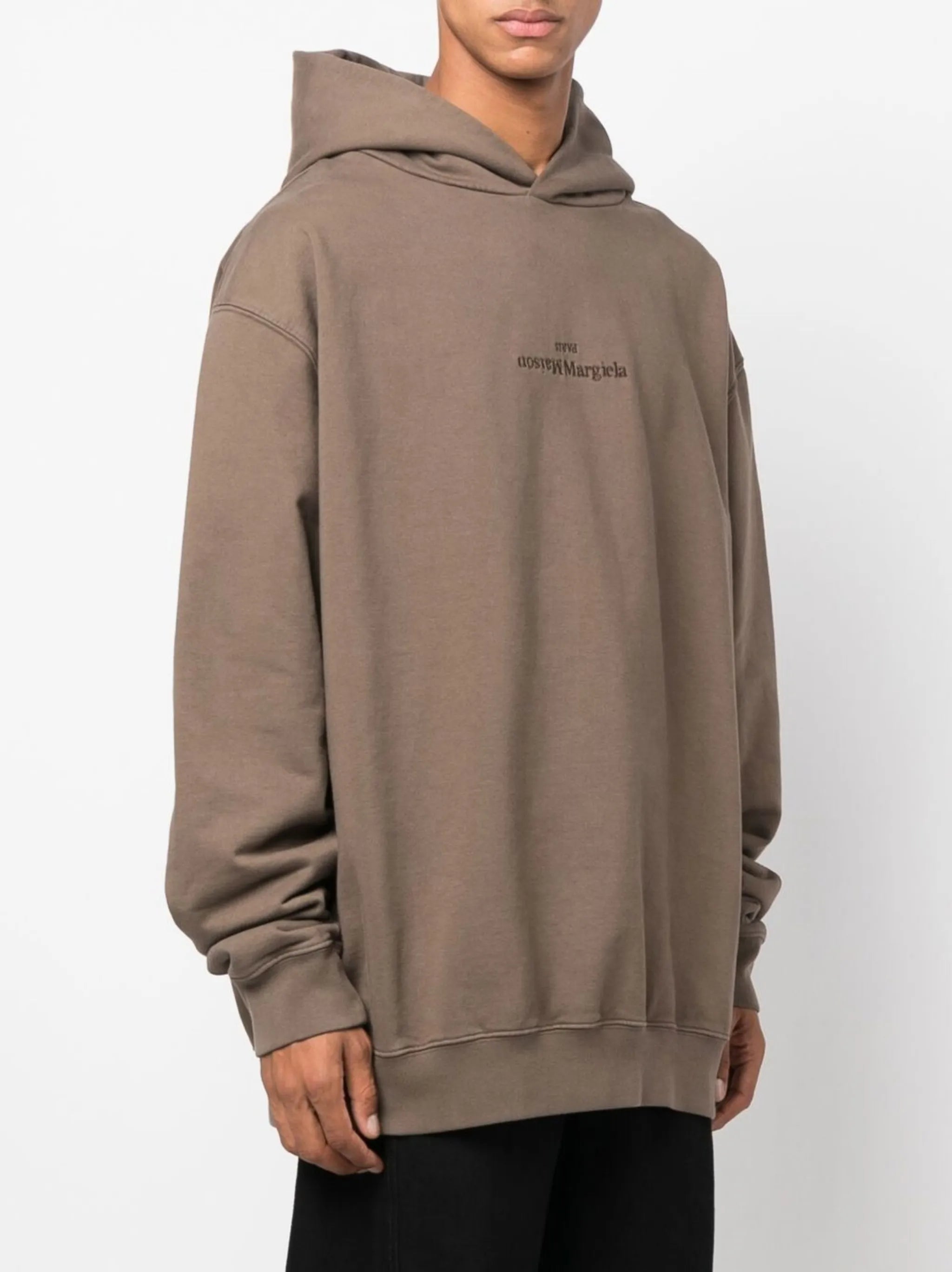 logo-embroidered cotton hoodie