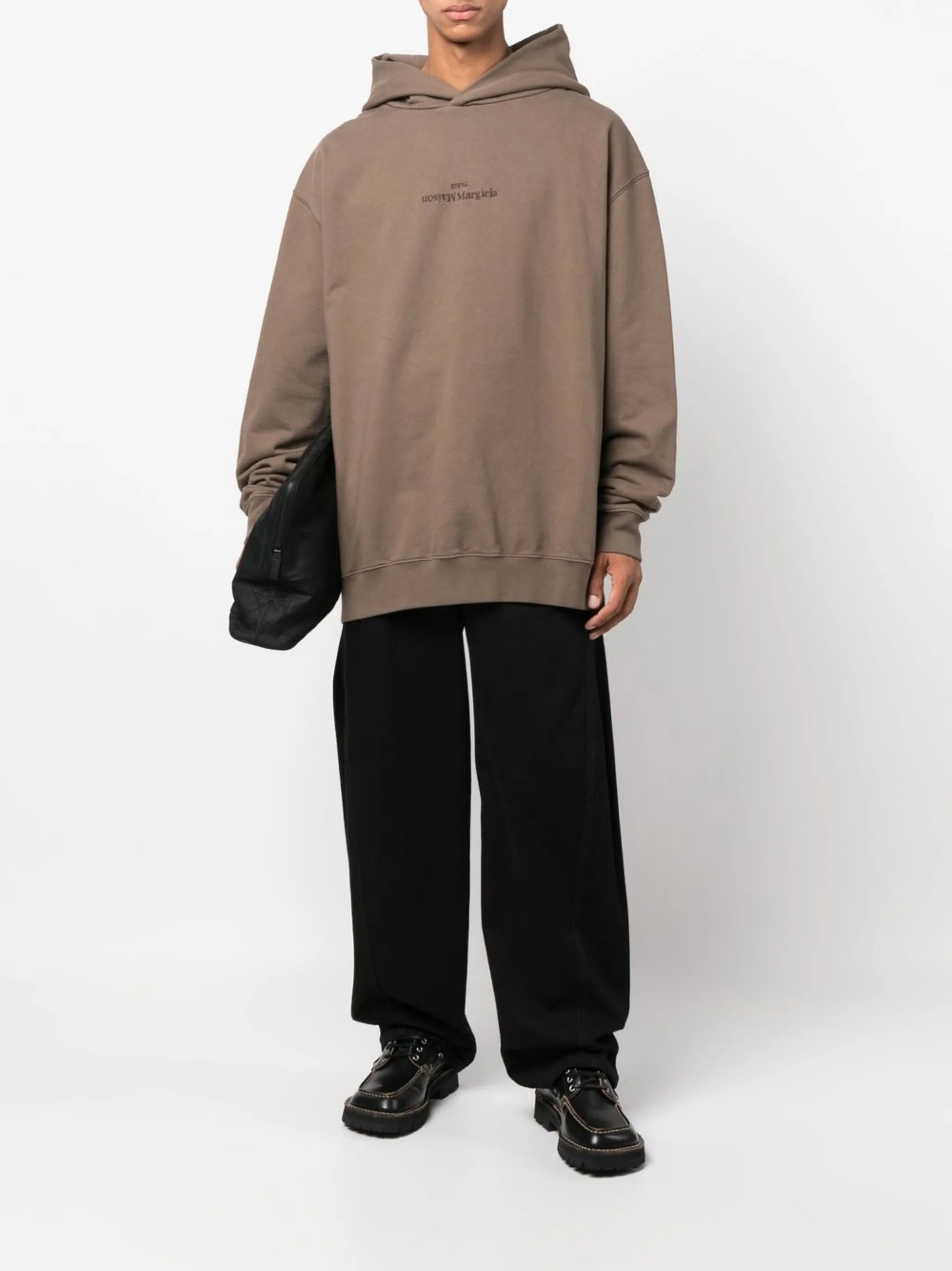 logo-embroidered cotton hoodie