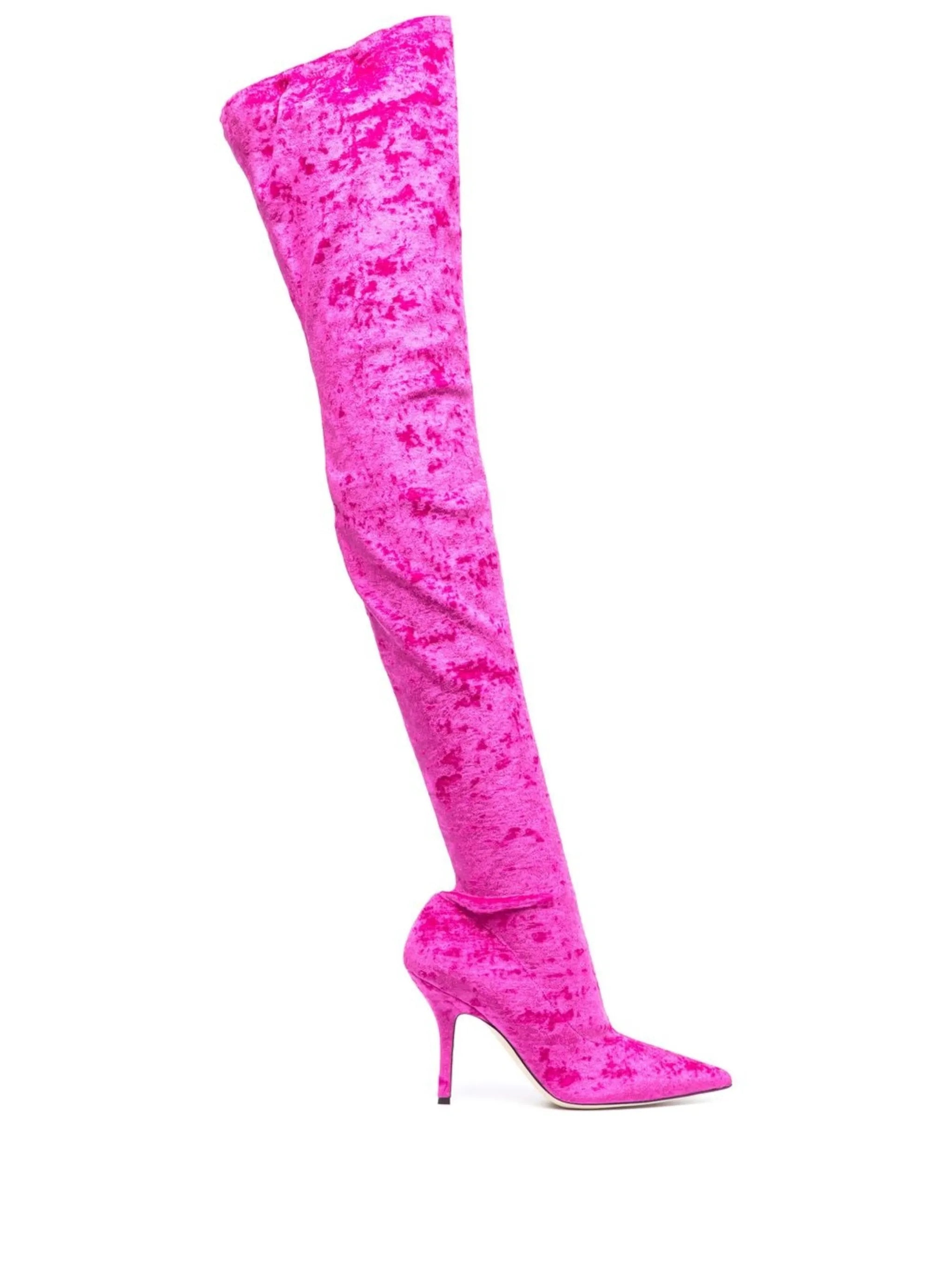 over-the-knee velvet boots