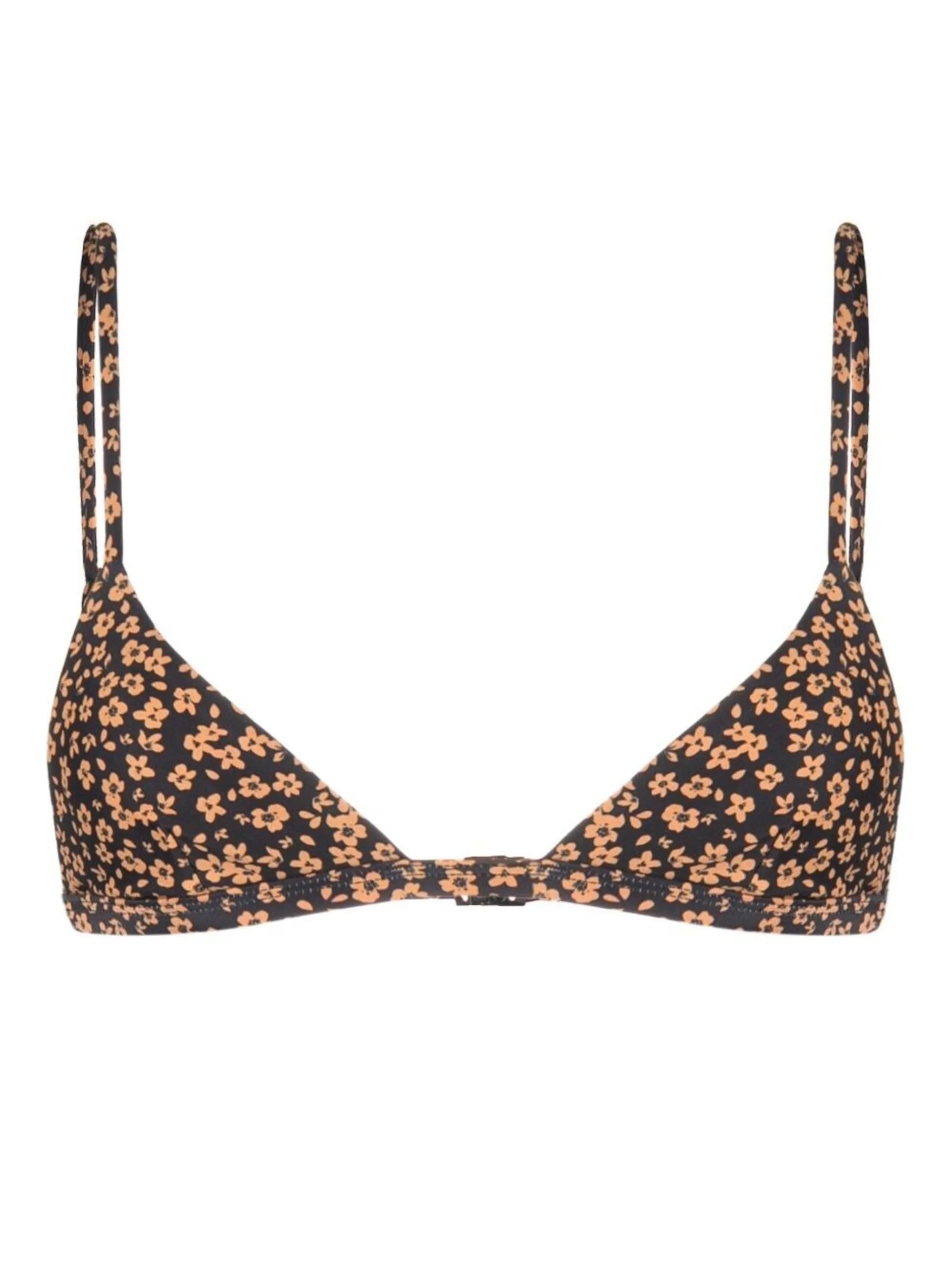 floral-print bikini top