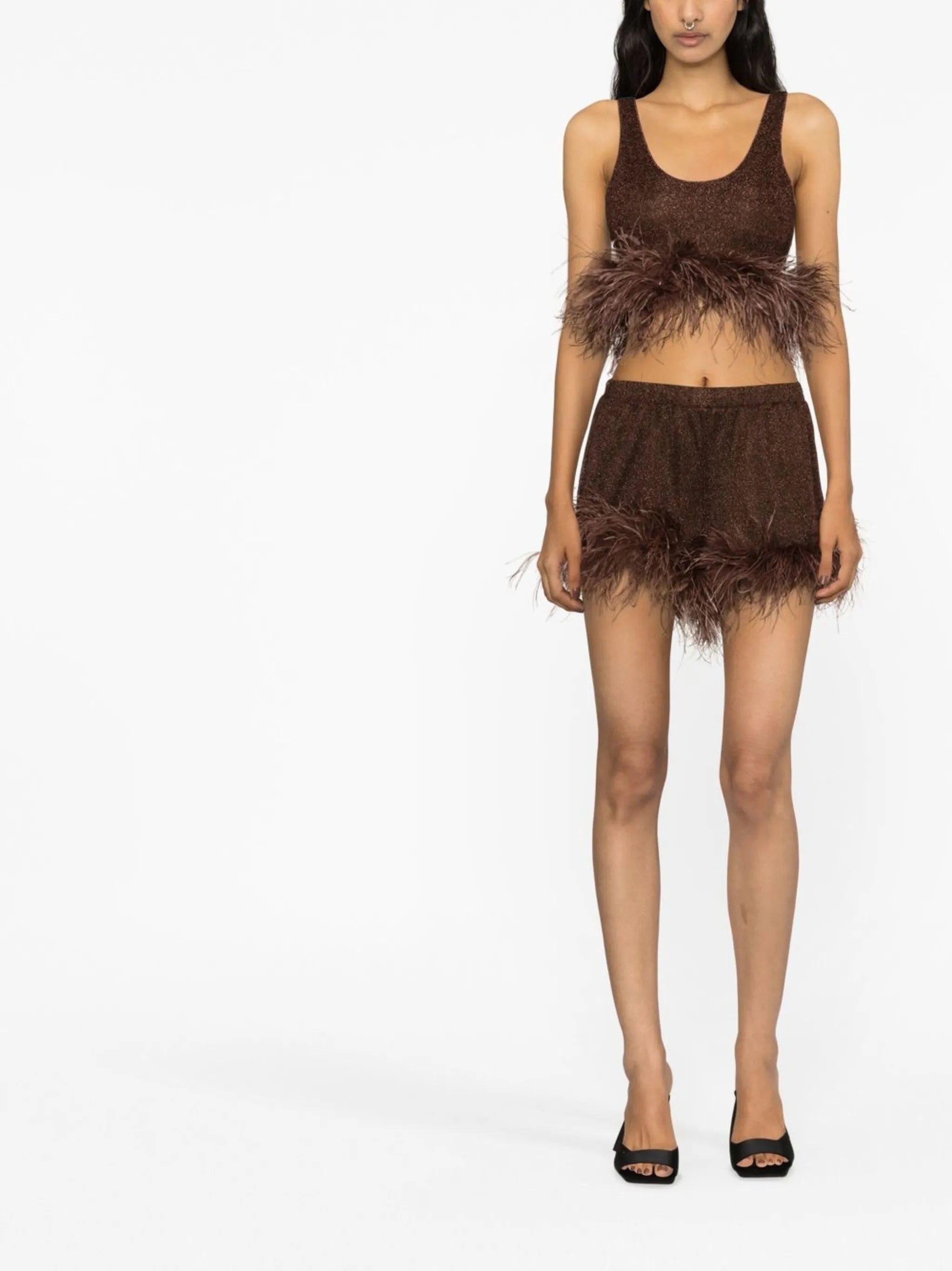 Lumière Plumage crop top