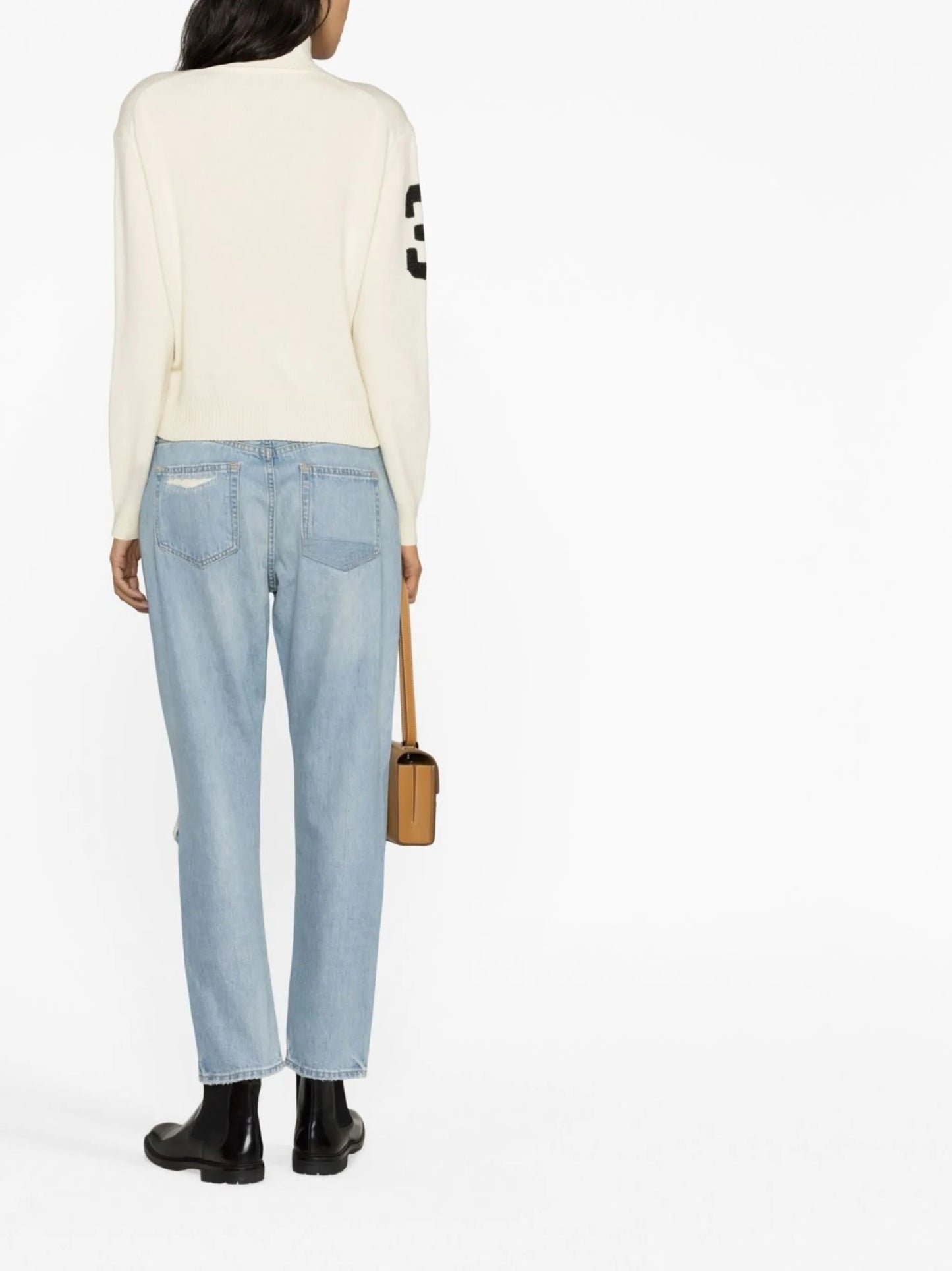 Avery patchwork straight-leg jeans