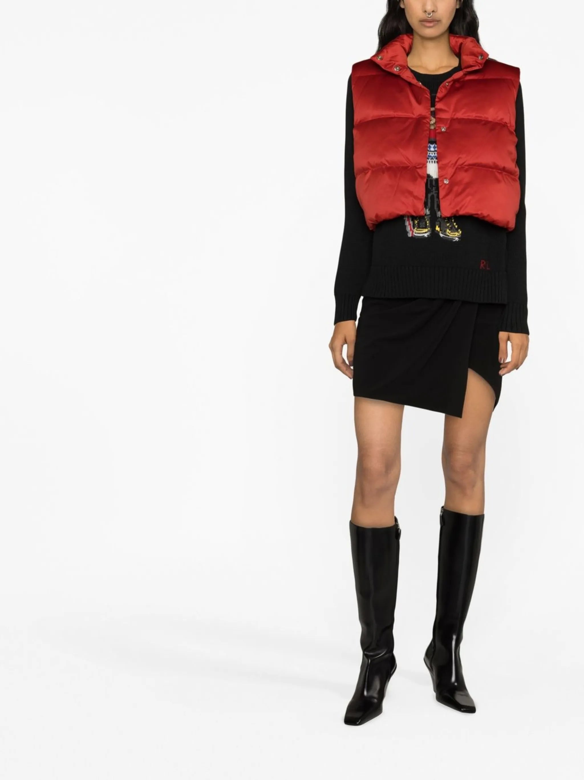 cropped padded down vest
