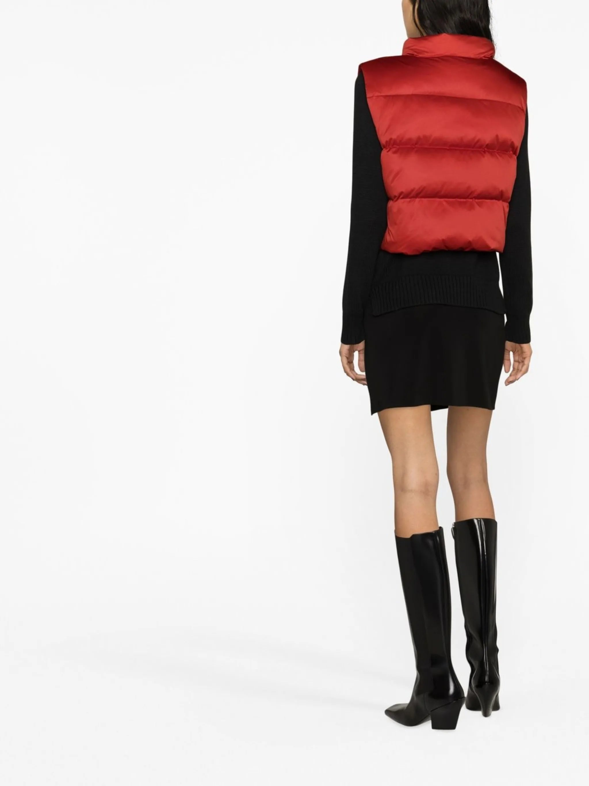 cropped padded down vest