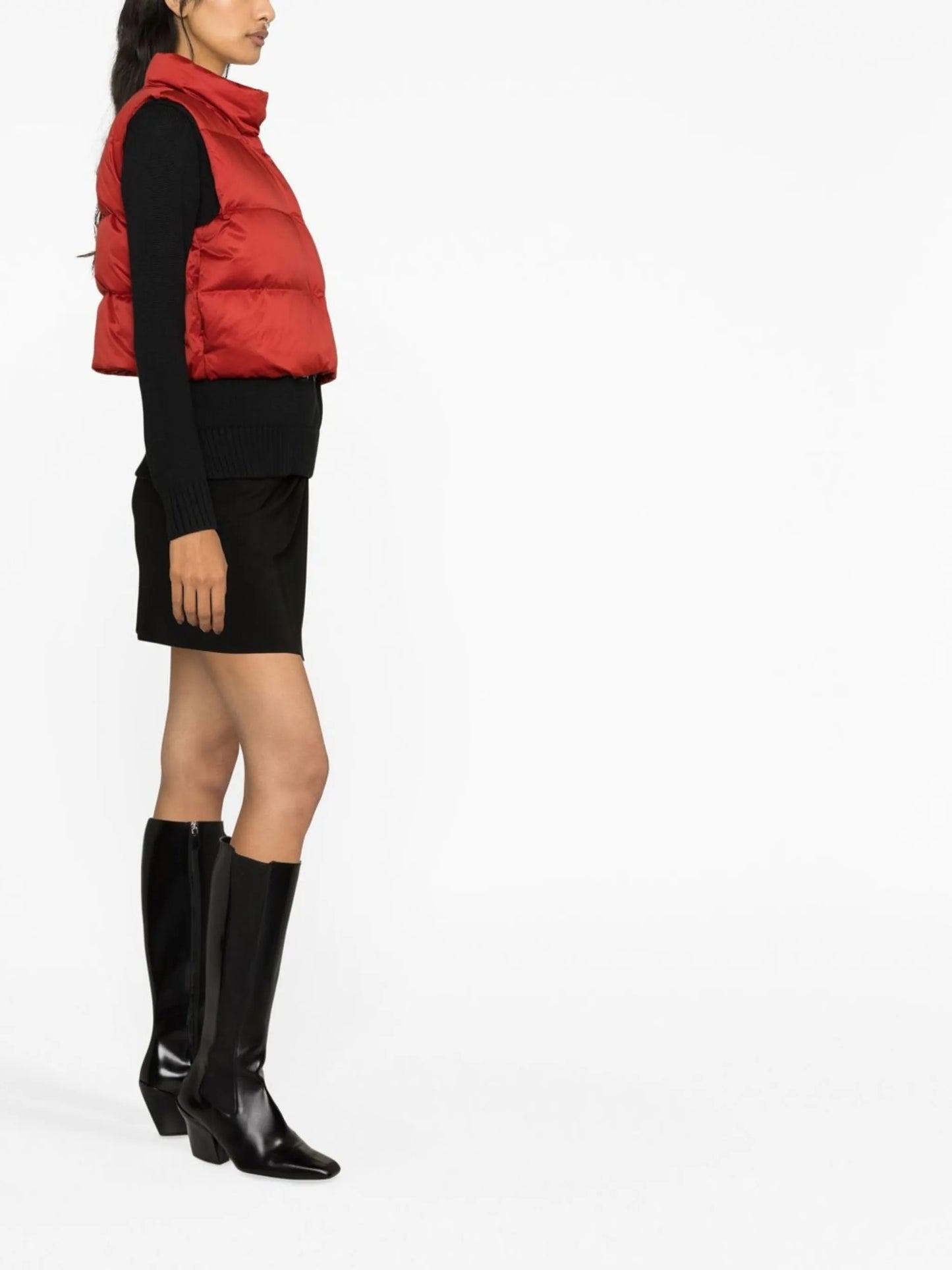 cropped padded down vest