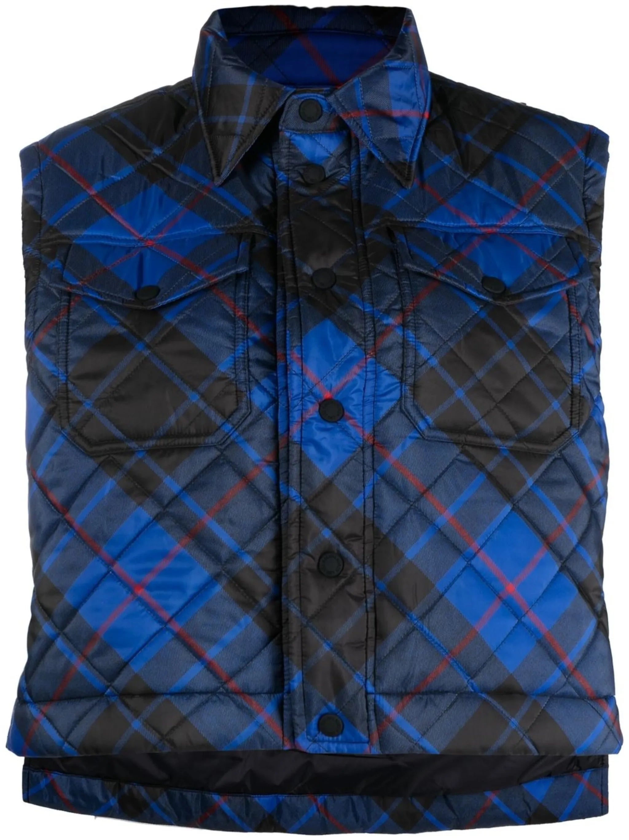 quilted plaid gilet