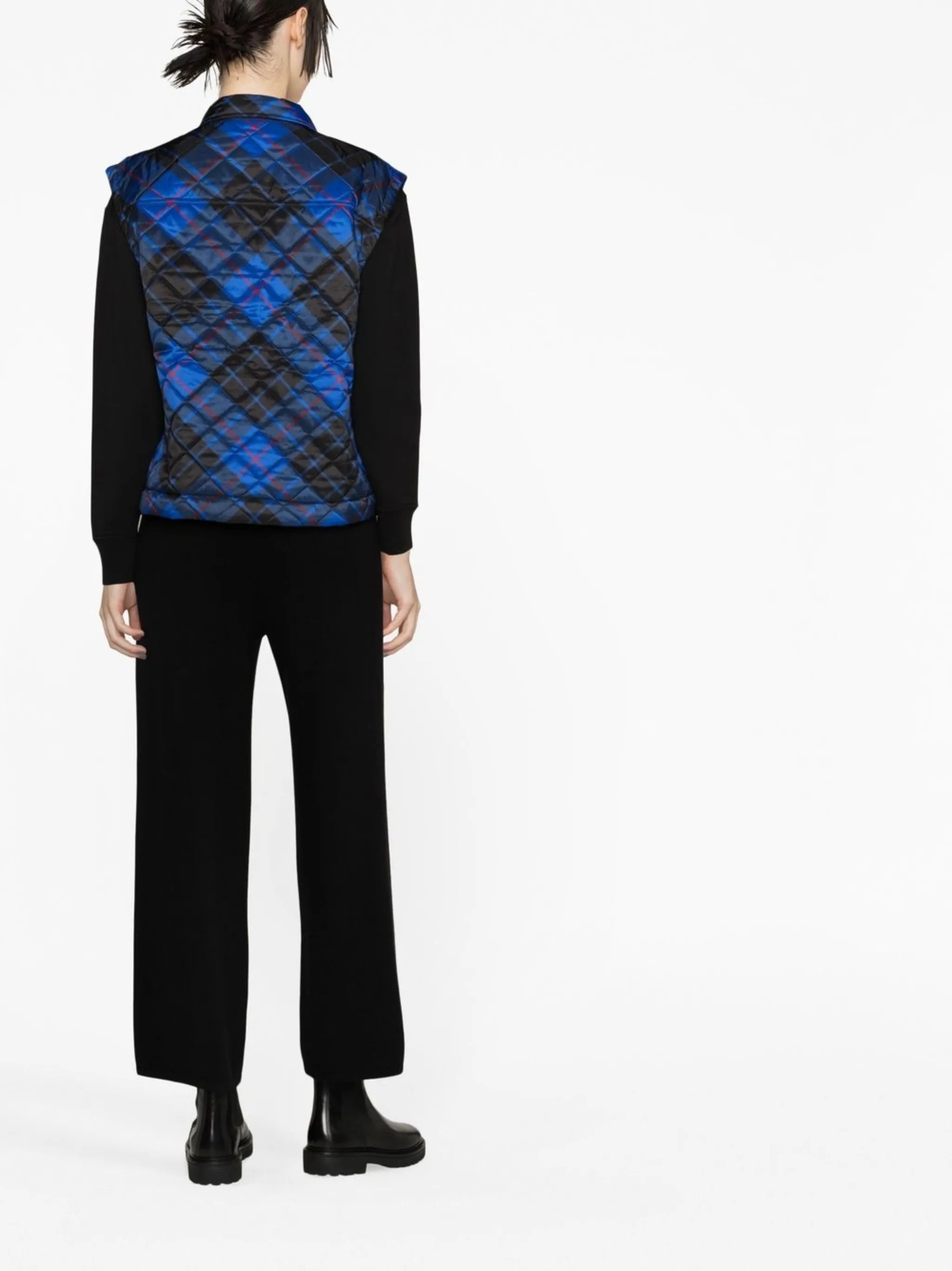 quilted plaid gilet