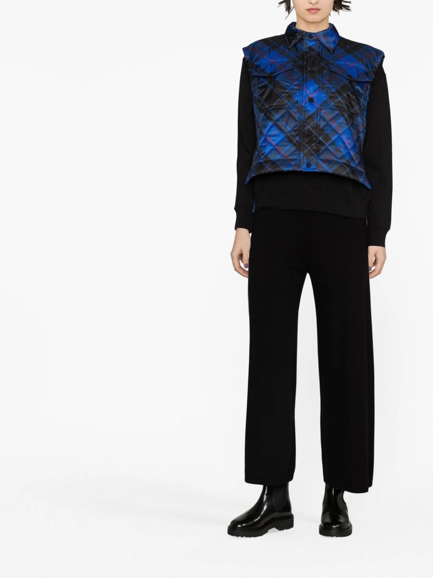 quilted plaid gilet
