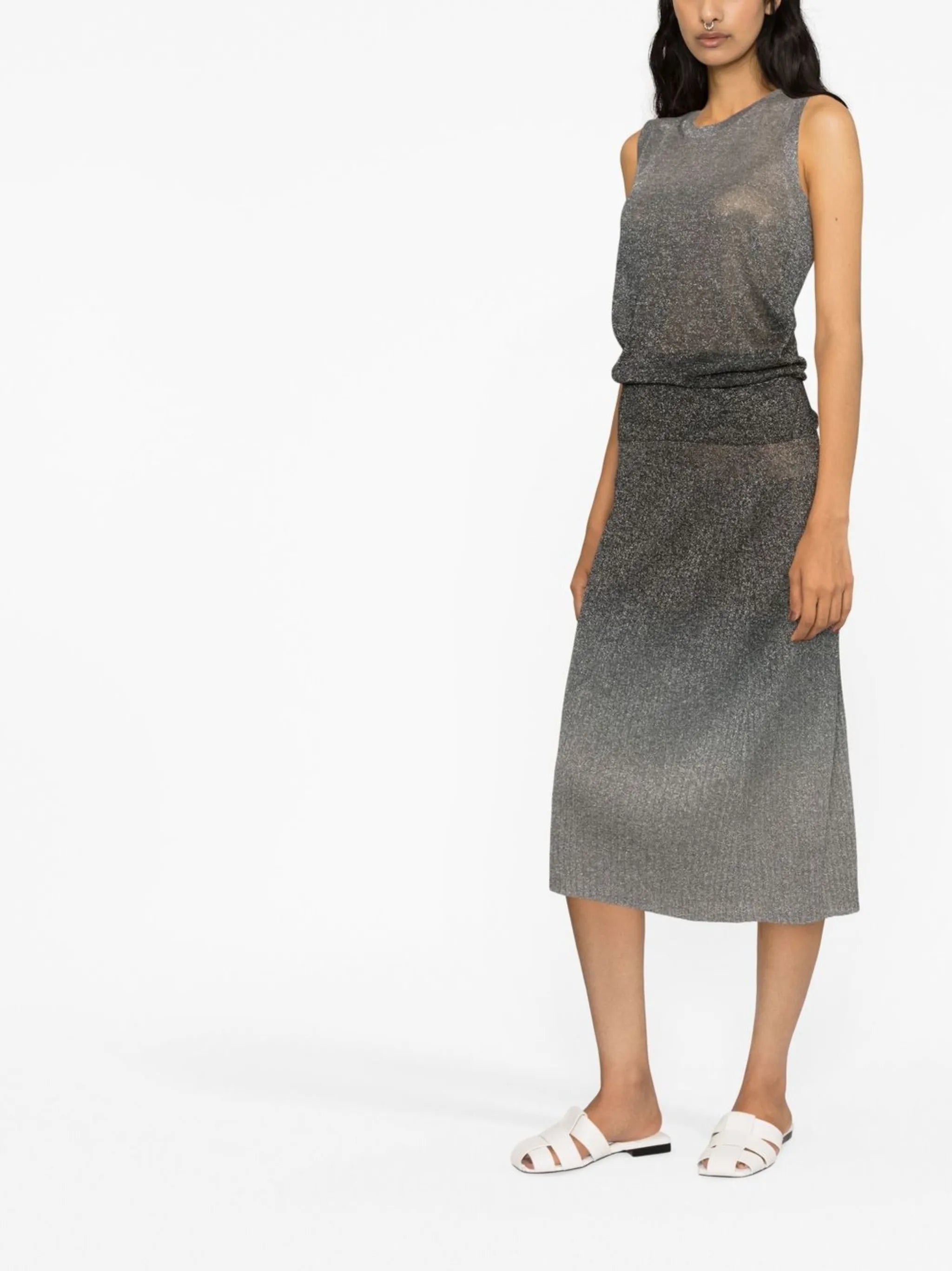 sleeveless lurex knitted vest