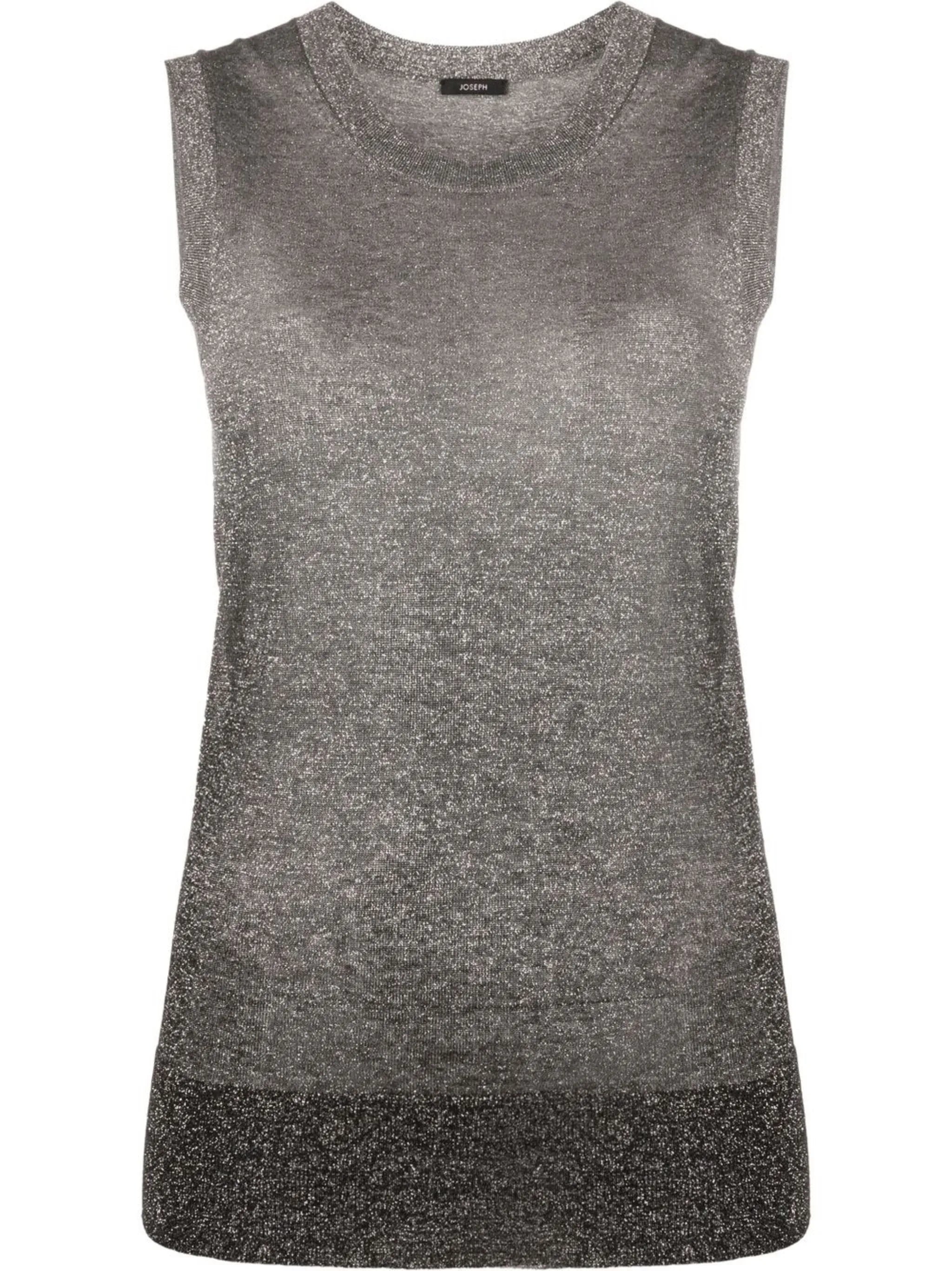 sleeveless lurex knitted vest