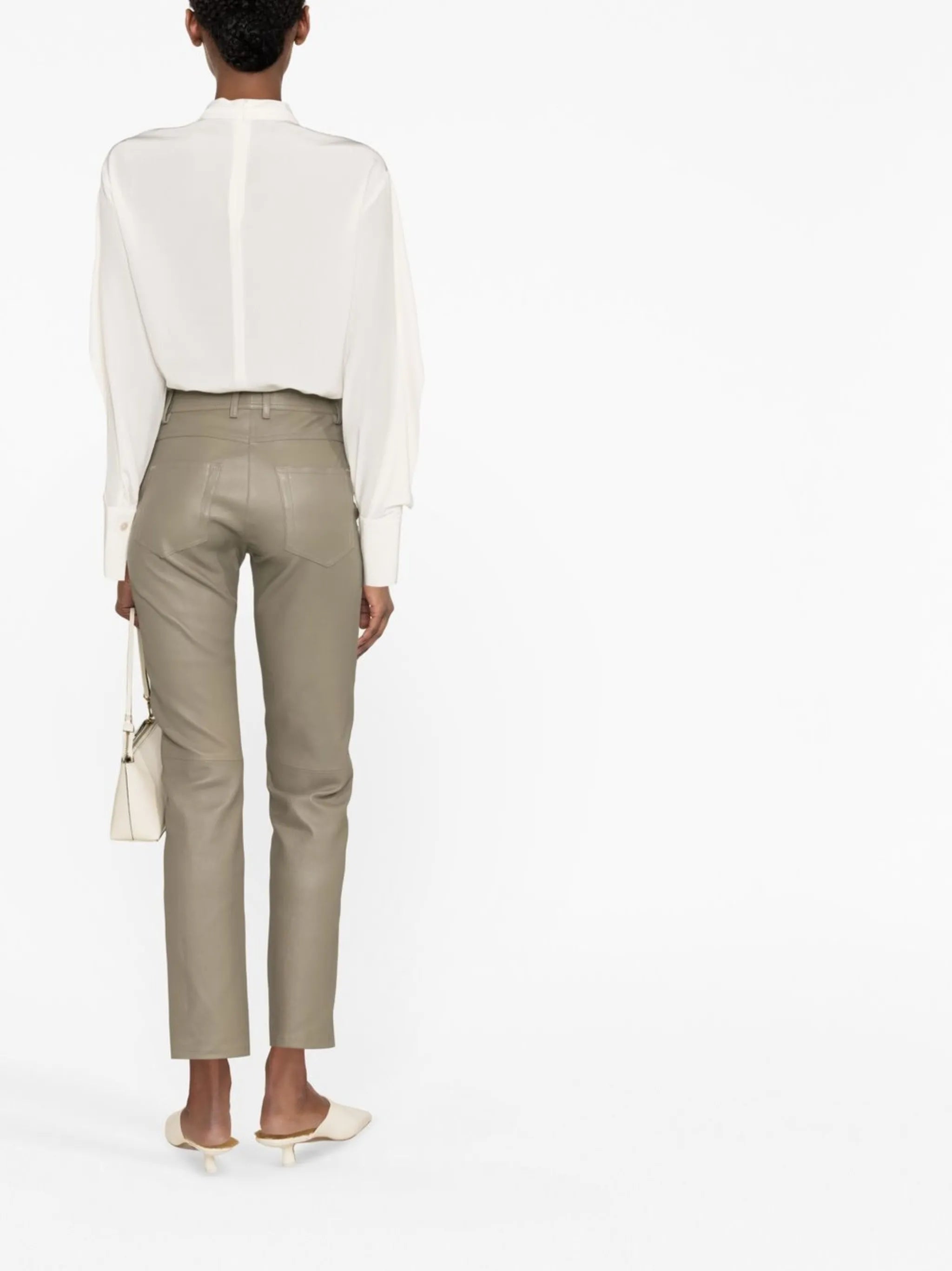 high-waisted tailored trousers