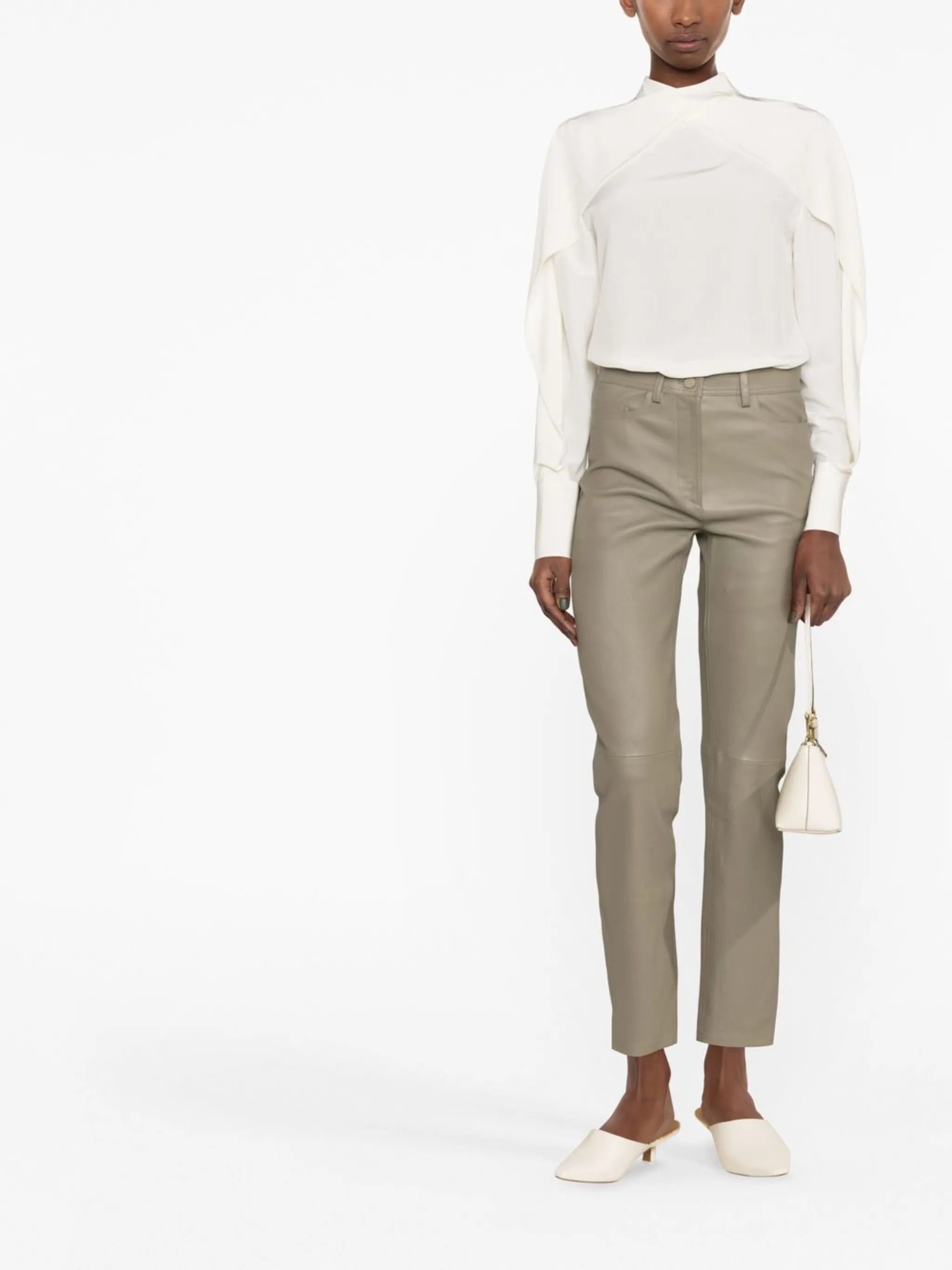 high-waisted tailored trousers