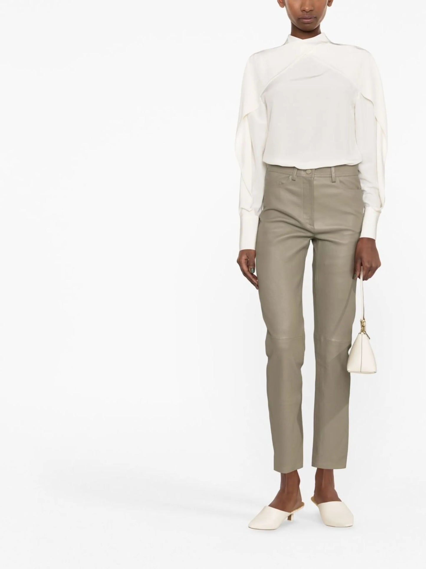 high-waisted tailored trousers