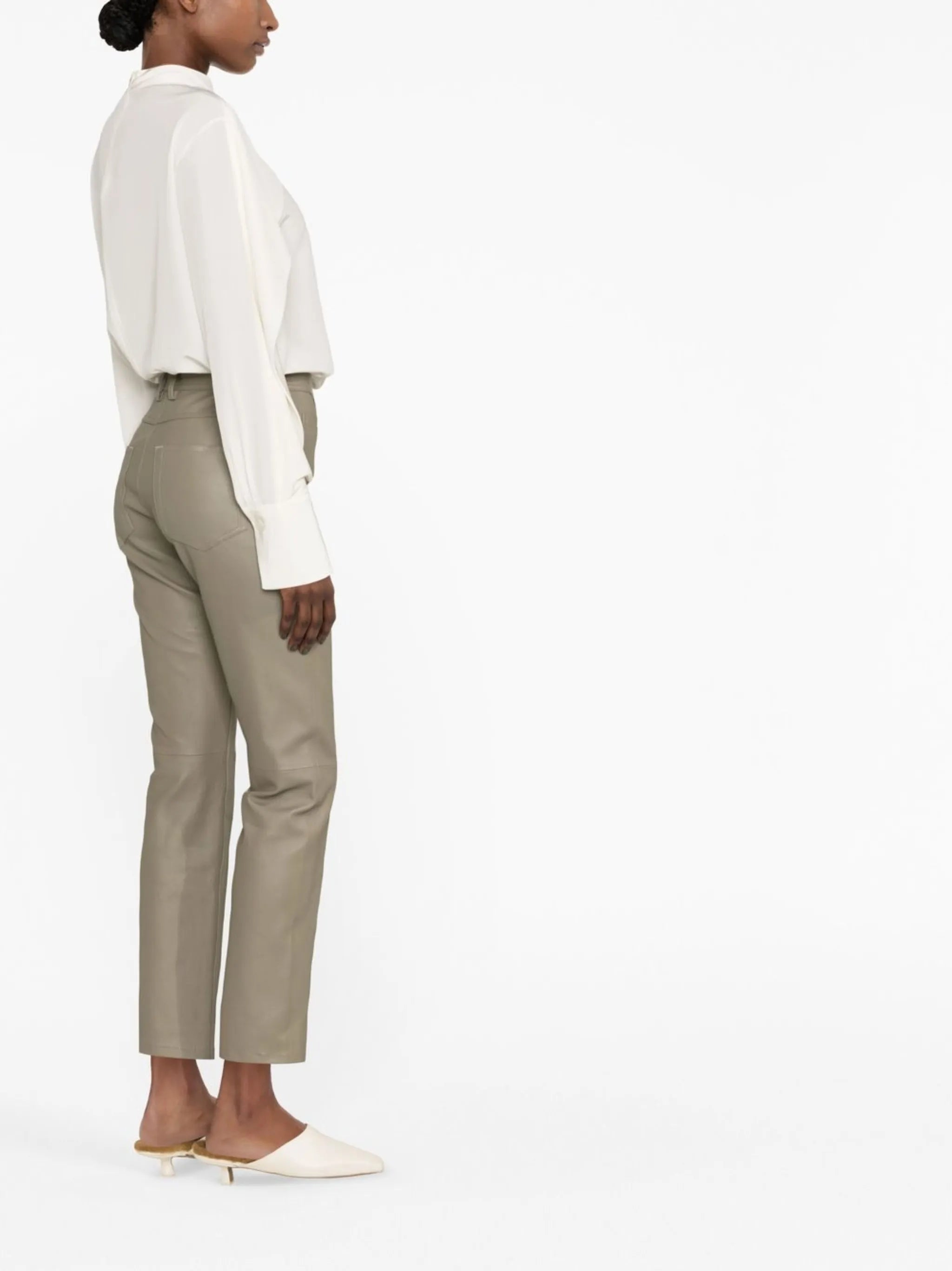 high-waisted tailored trousers