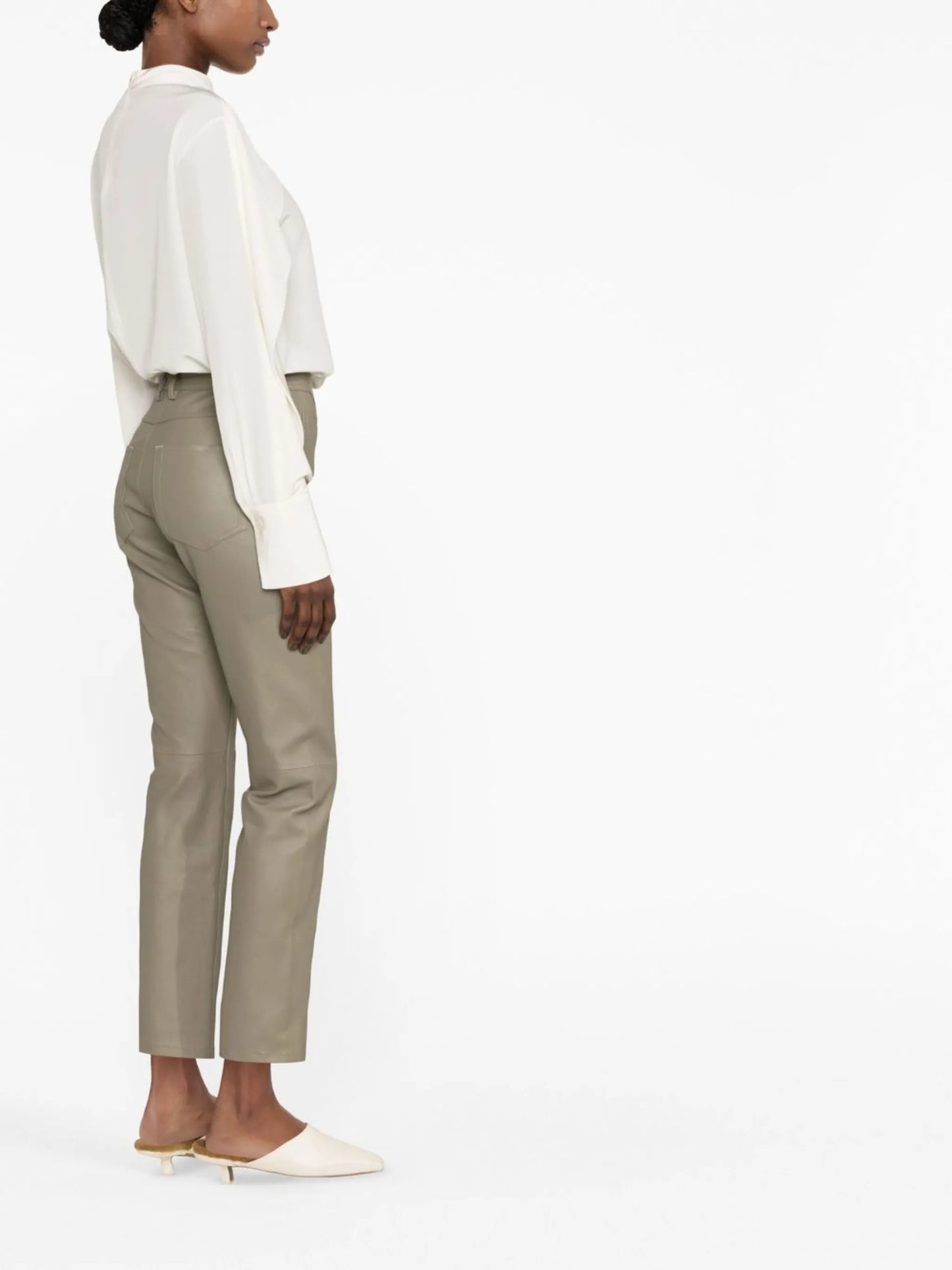 high-waisted tailored trousers