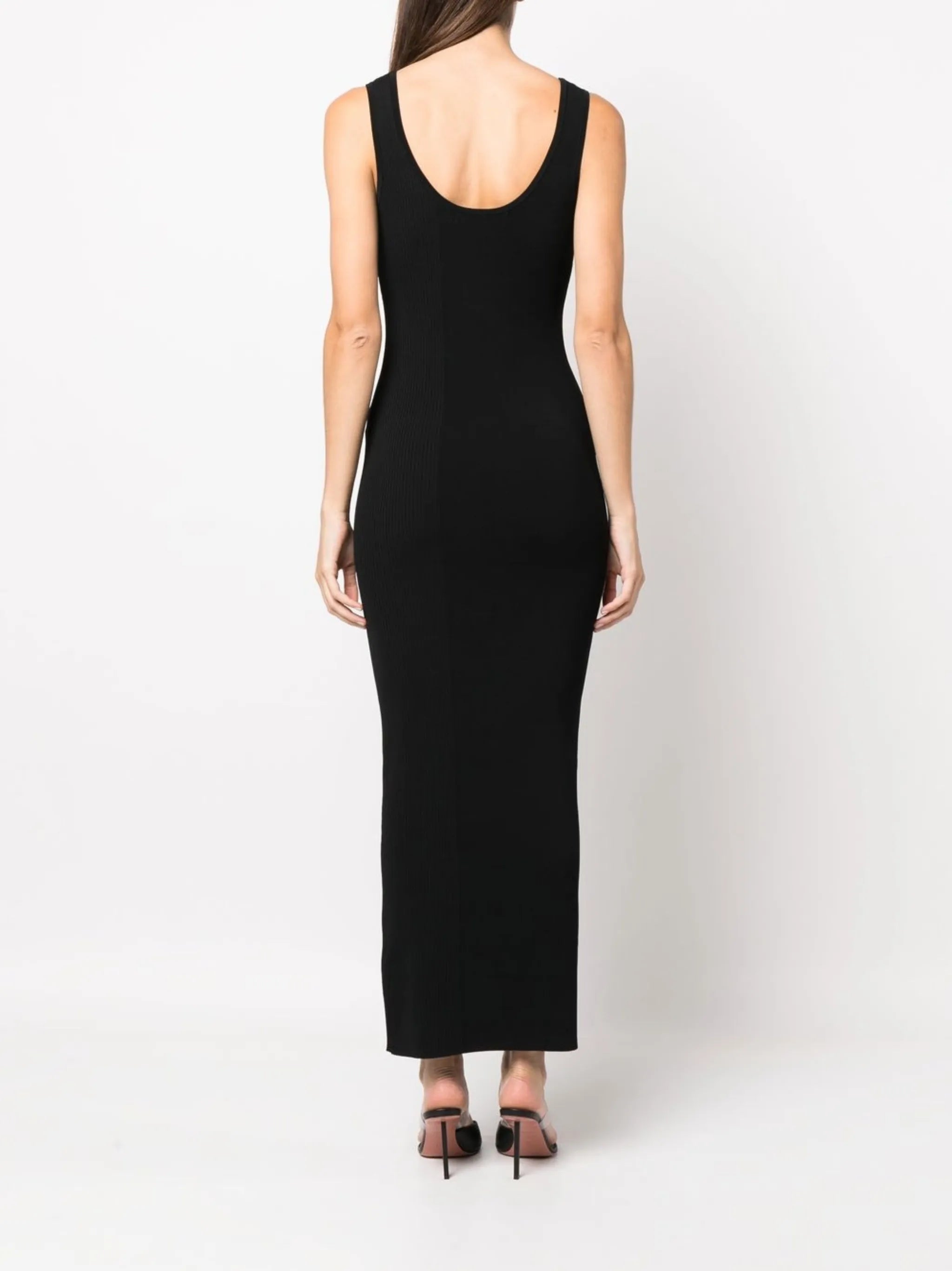 lattice-strap detail midi dress
