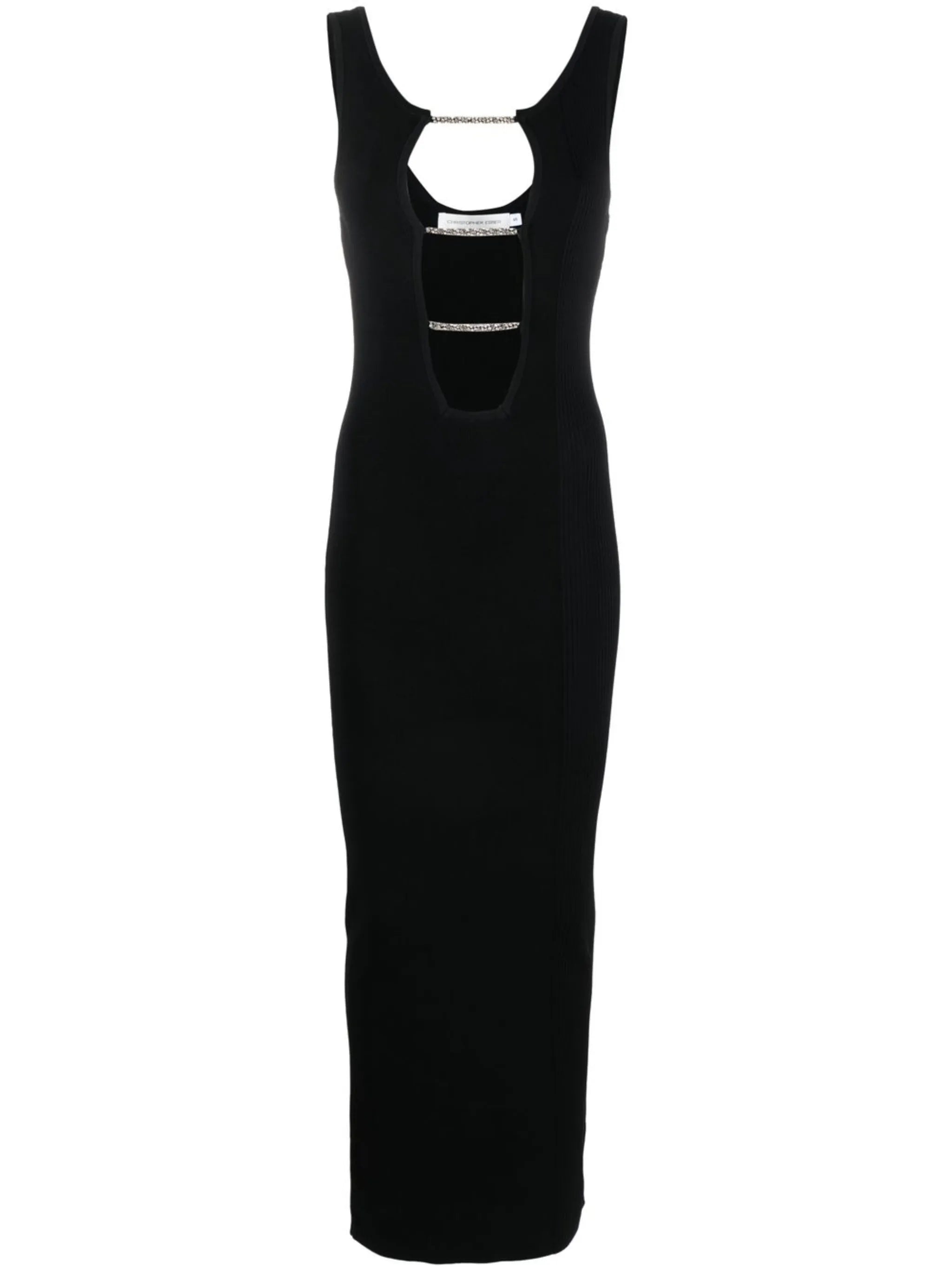 lattice-strap detail midi dress