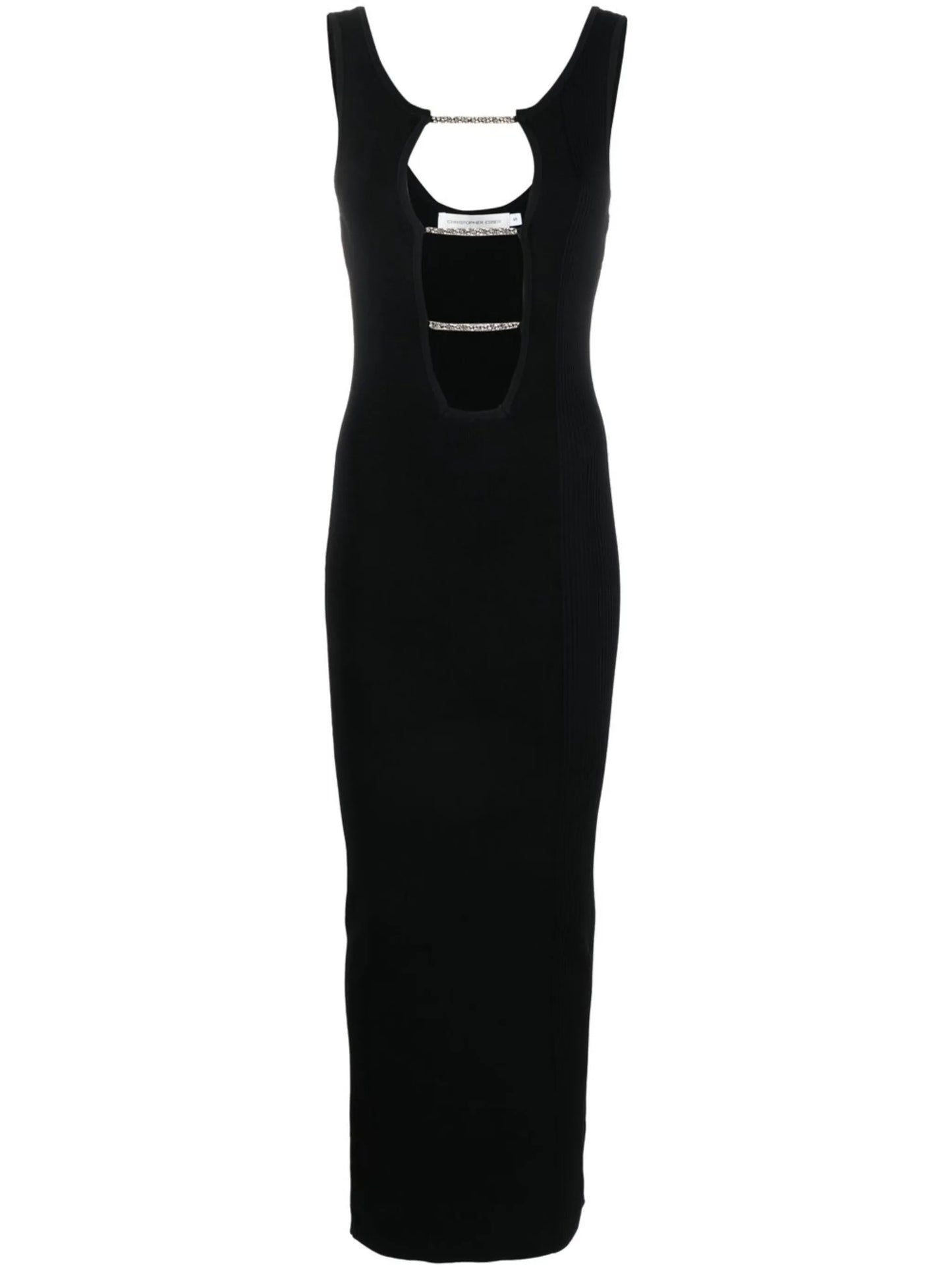lattice-strap detail midi dress