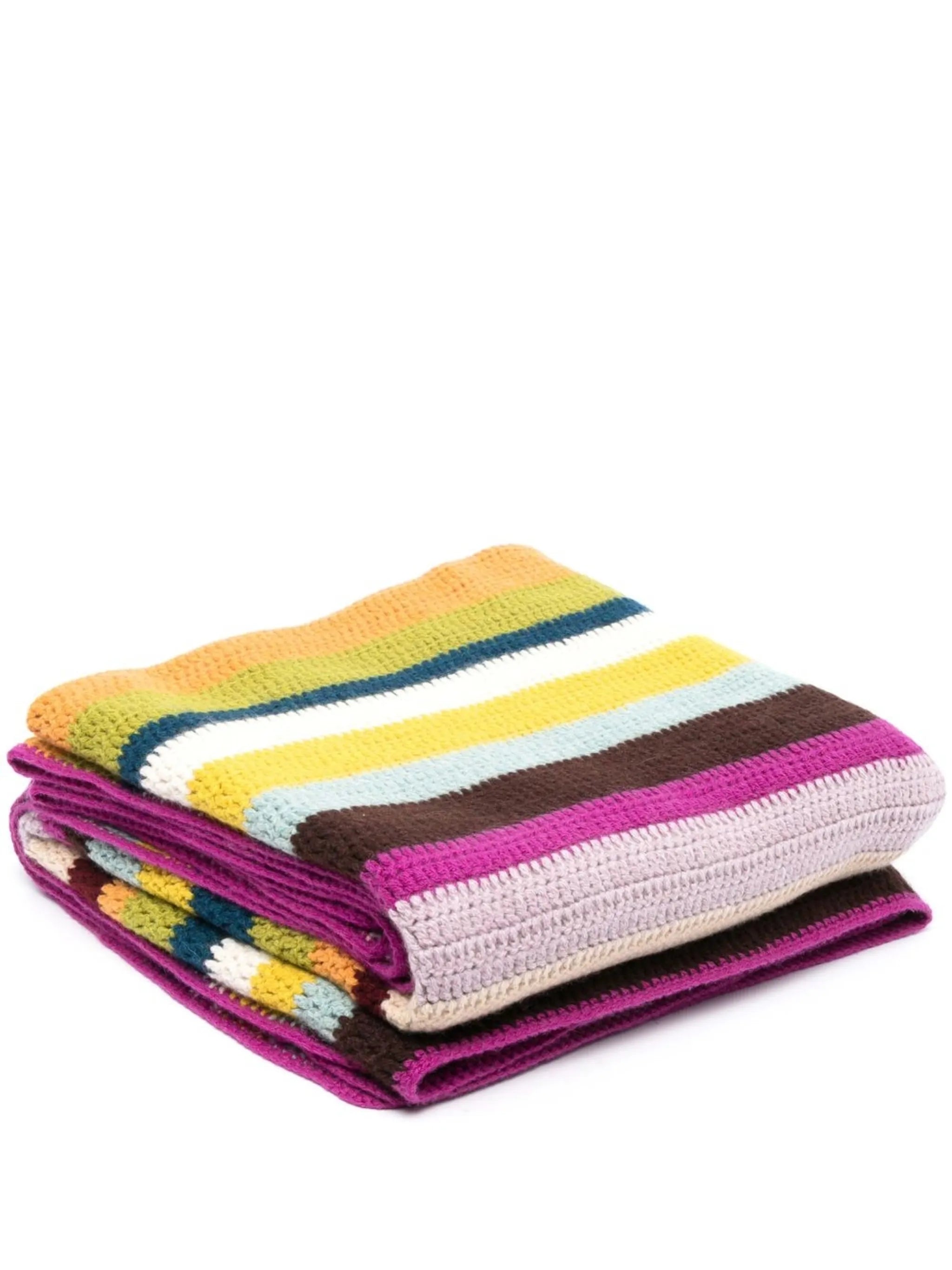 Busy Stripe cashmere blanket