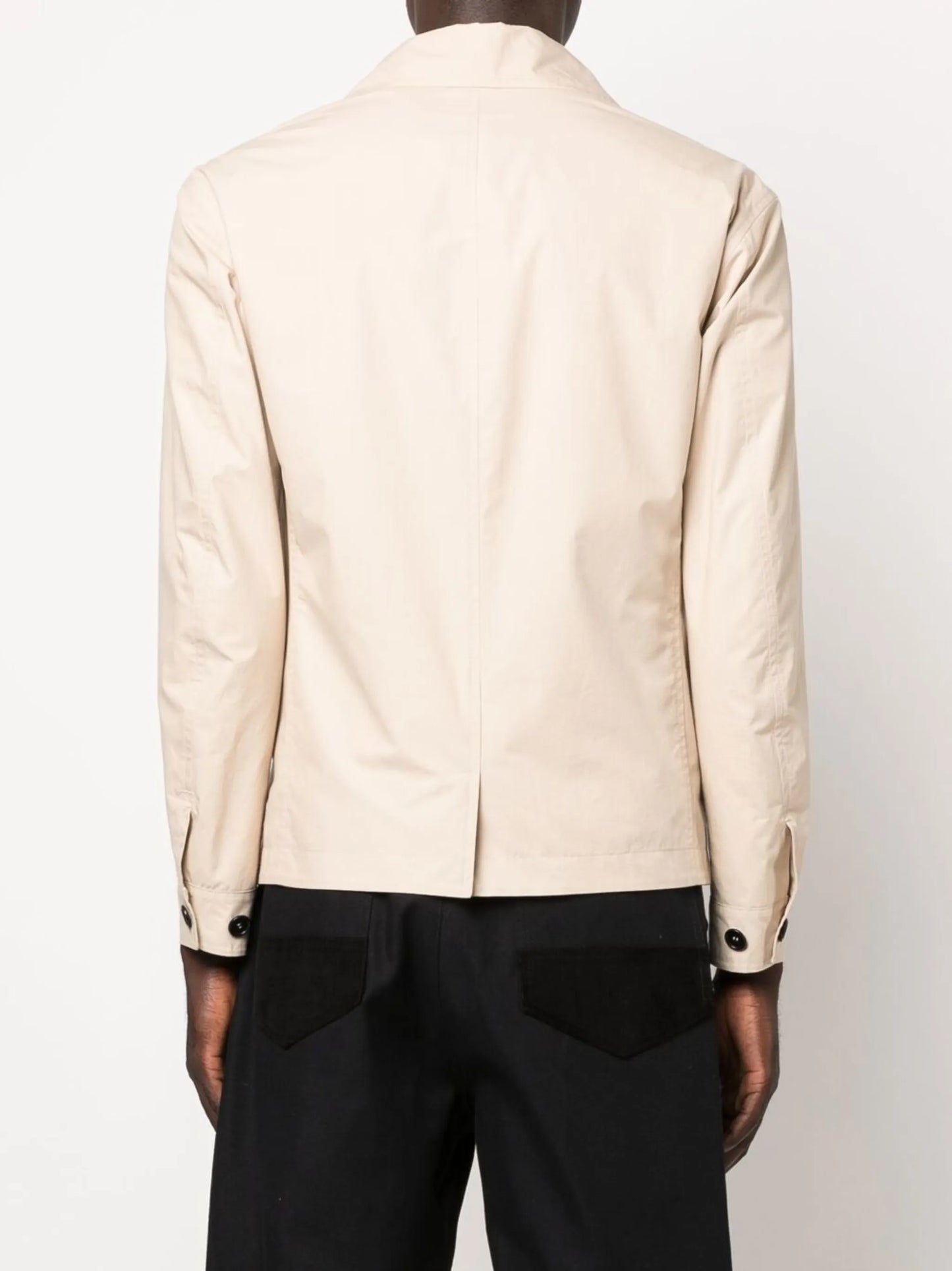 Cuban-collar organic-cotton shirt-jacket