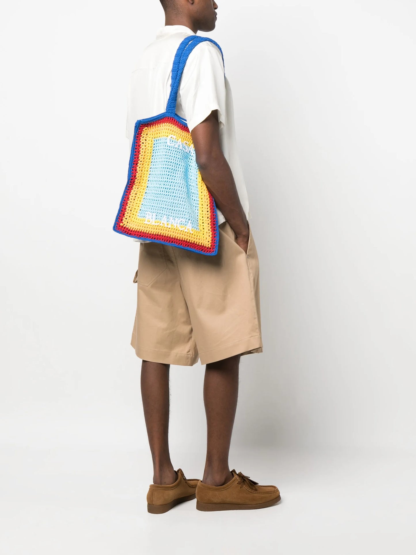 embroidered-logo shoulder bag