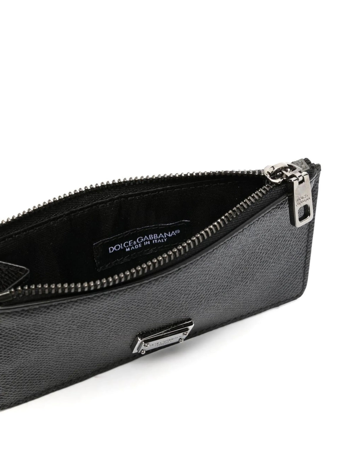 logo-tag leather card holder