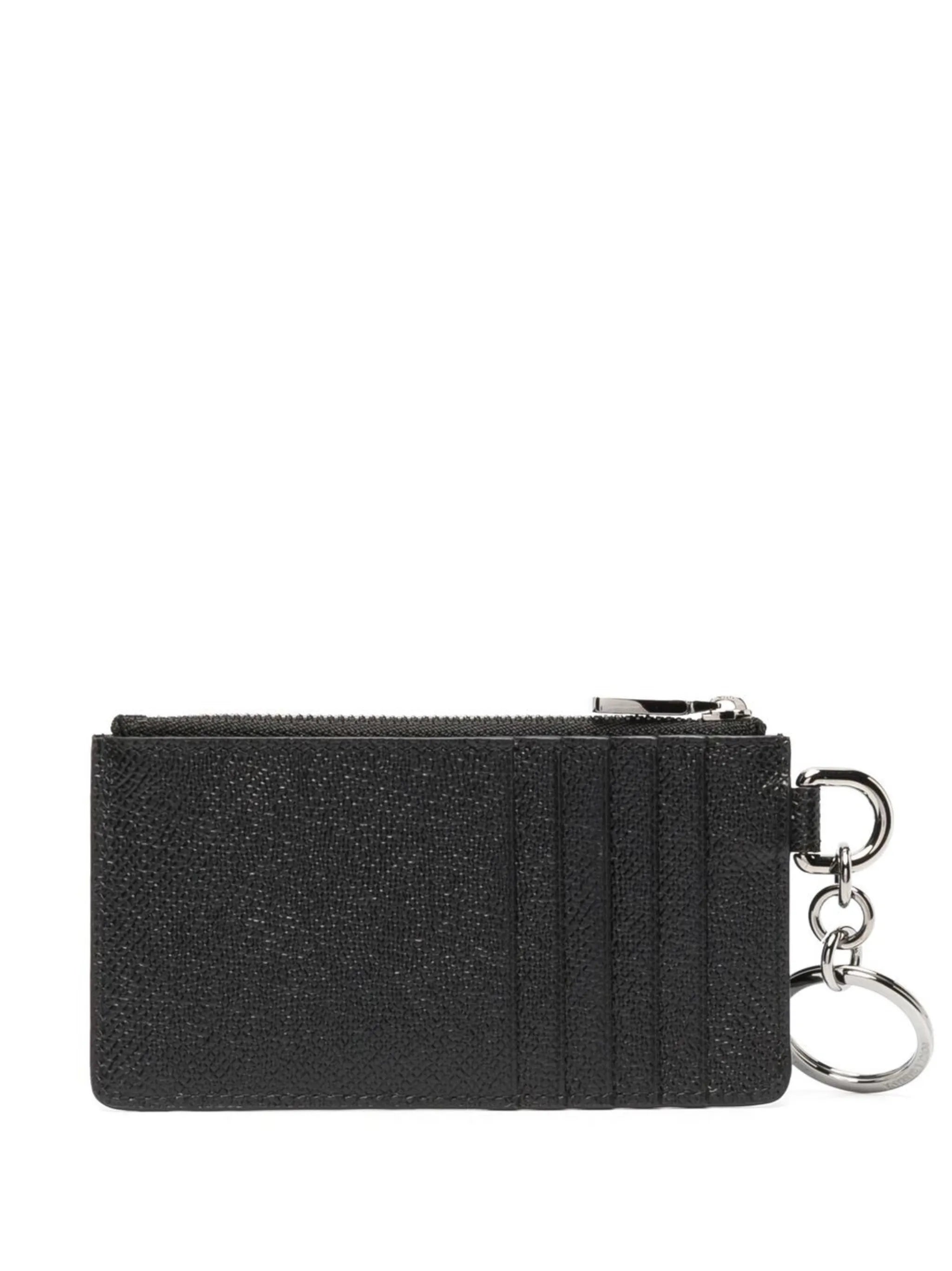 logo-tag leather card holder