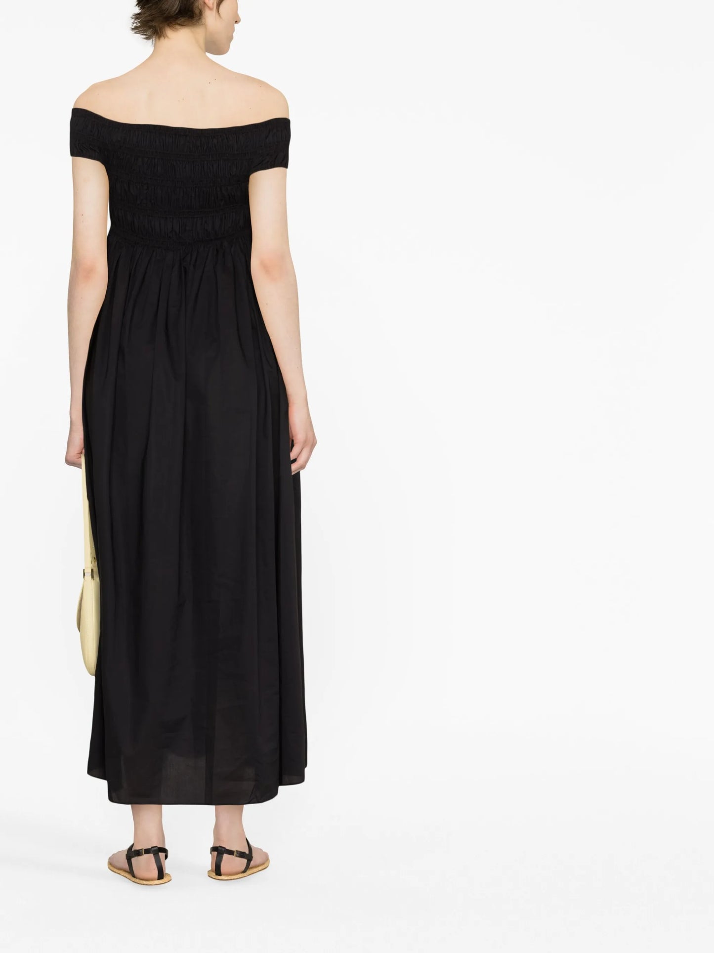off-shoulder midi dress