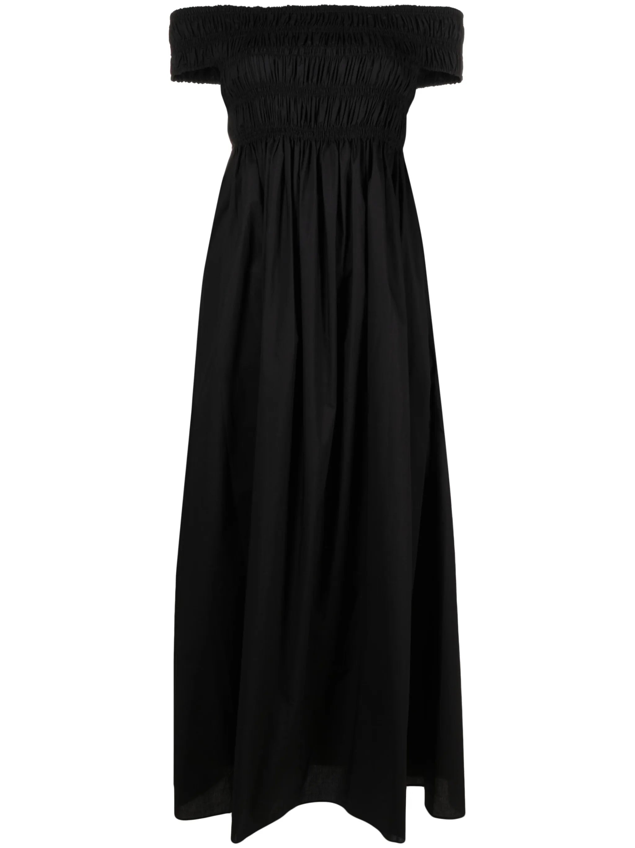 off-shoulder midi dress