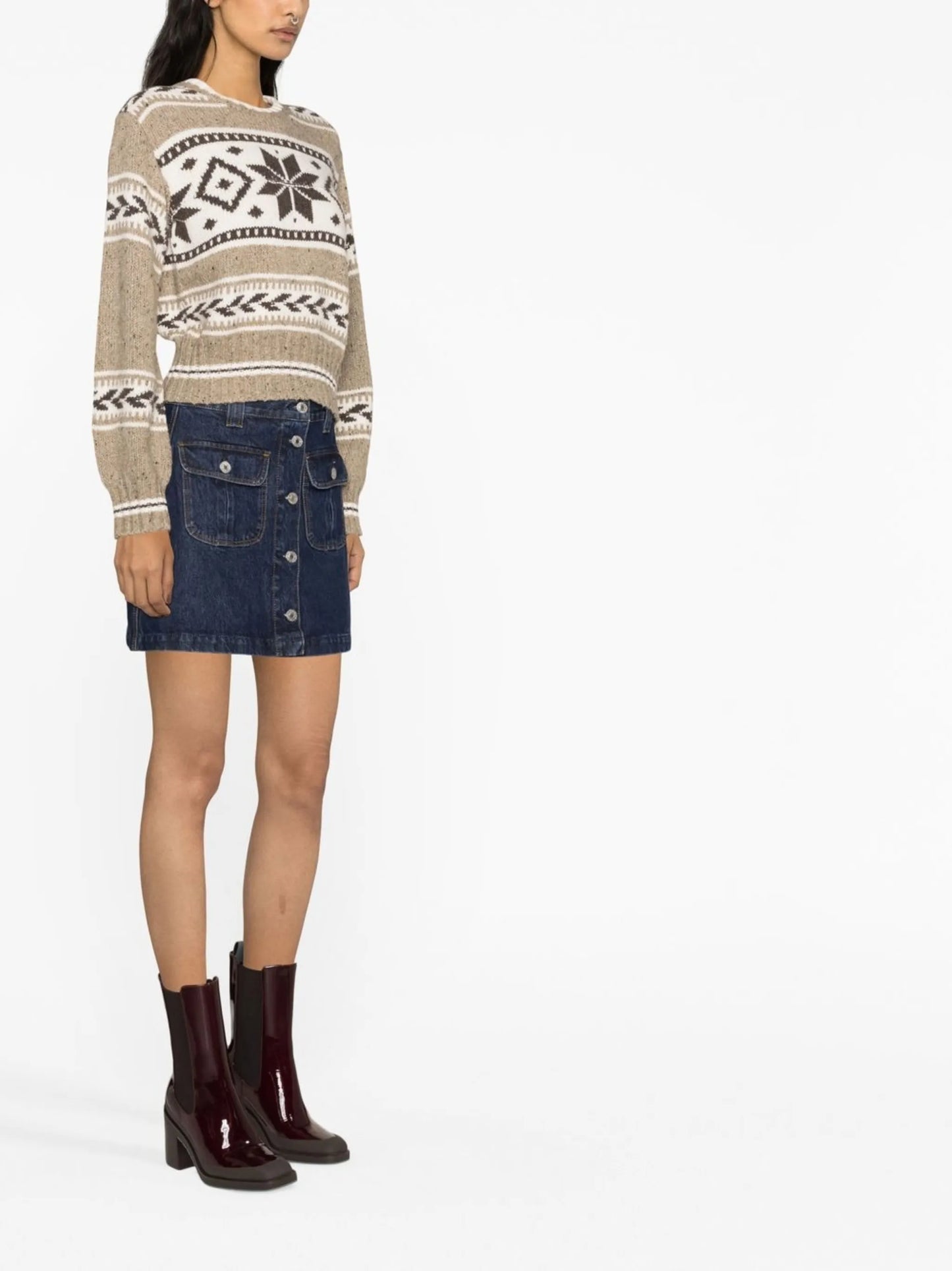 jacquard round-neck jumper