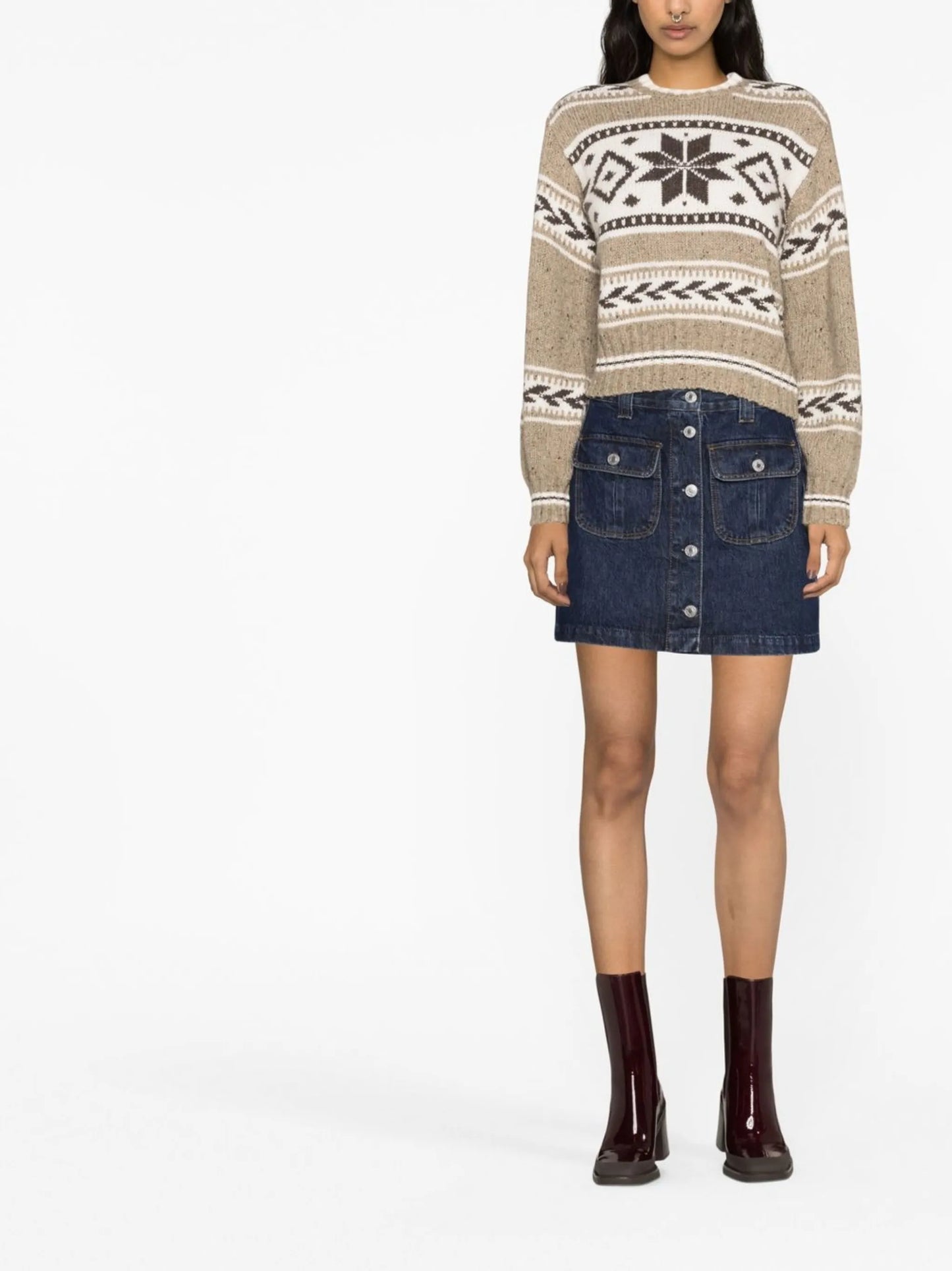 jacquard round-neck jumper