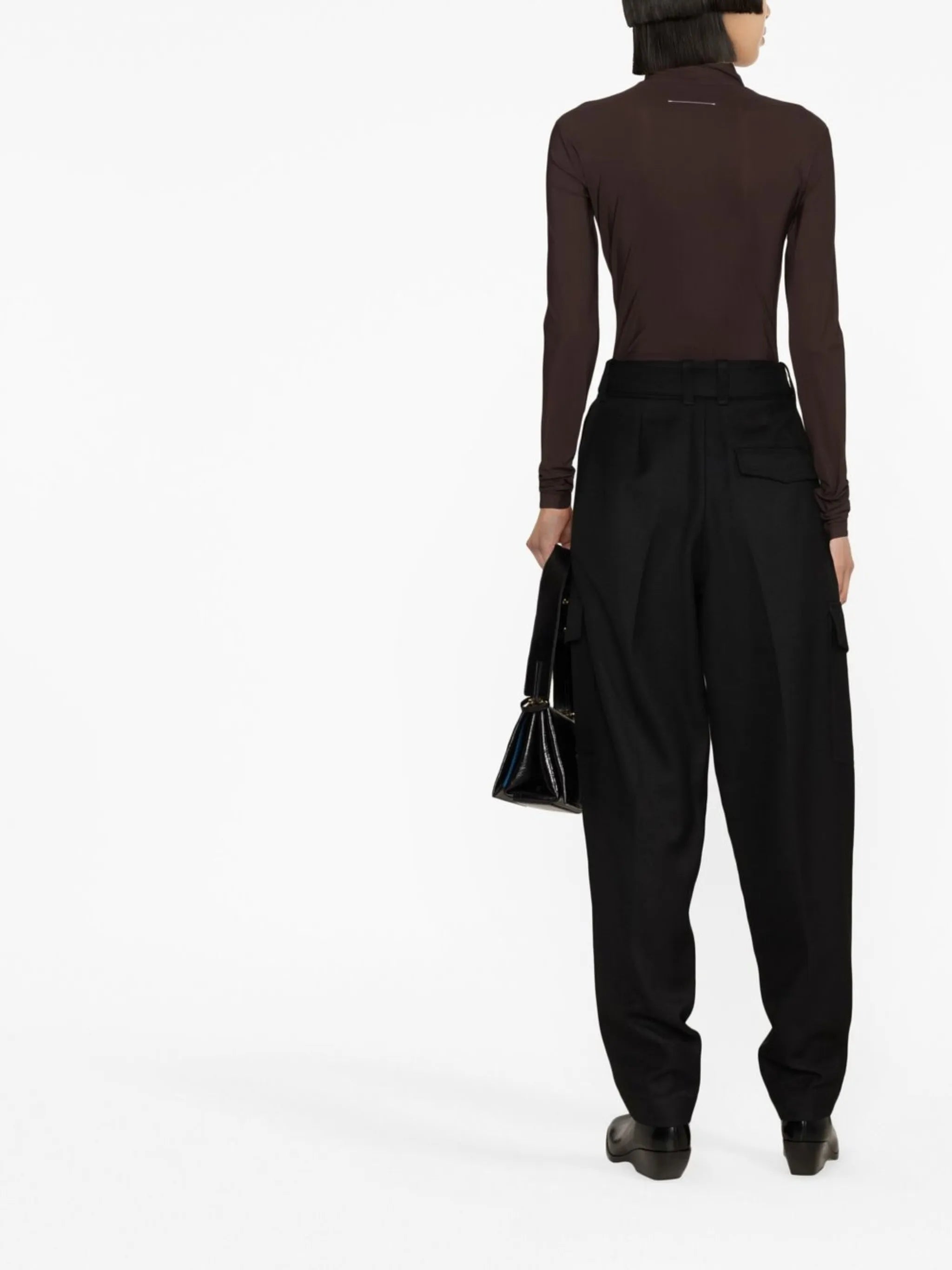 belted wool trousers