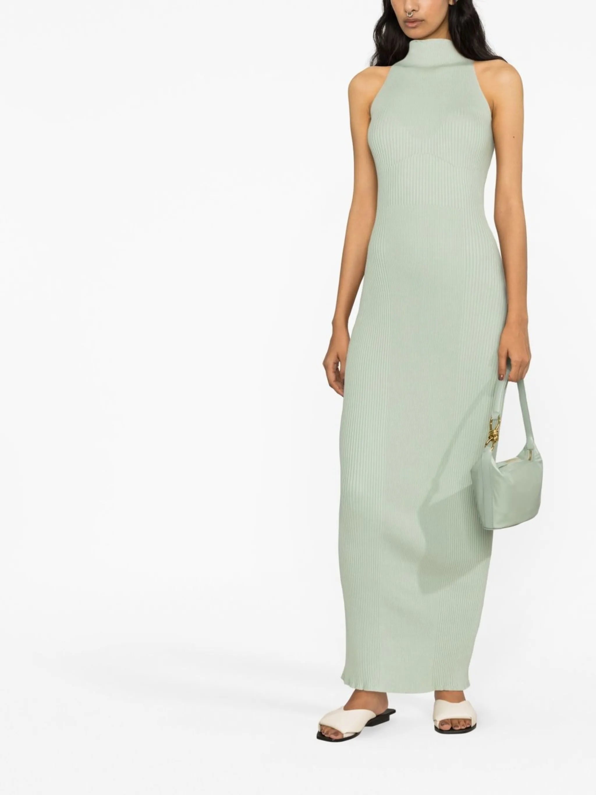 ribbed halterneck dress